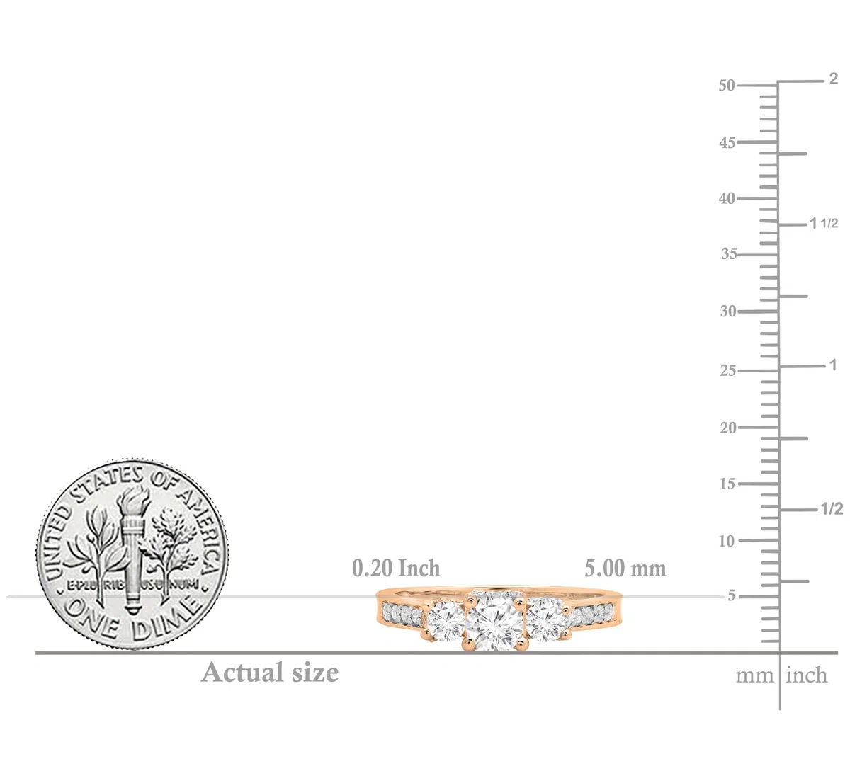 DazzlingRock Collection 10 quilates oro rosa H-I Diamante cultivado en laboratorio