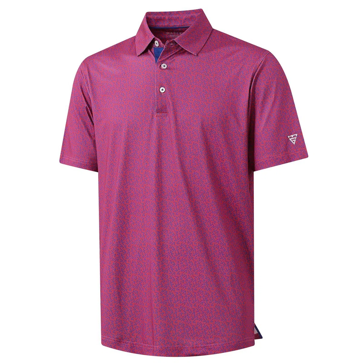 M MAELREG Camisa de golf de manga corta para hombre, estampado Dry Fit, absorbe la humedad, patrones de rendimiento, con cuello