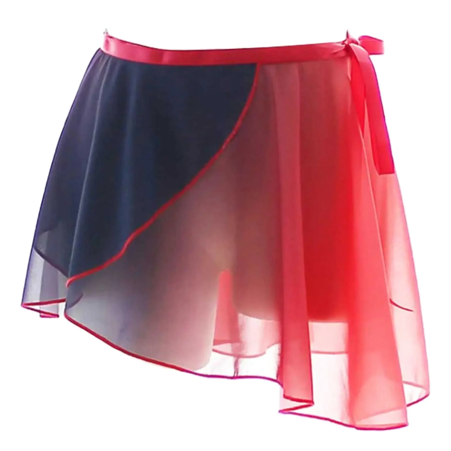 Falda de Baile Cintura Ajustable Lazos Mujer Chica con Cordones gradiente Gasa Ballet Baile Entrenamiento Gimnasia Envoltura Bufanda Falda Corta Bikini Cubrir Ups(Type H)