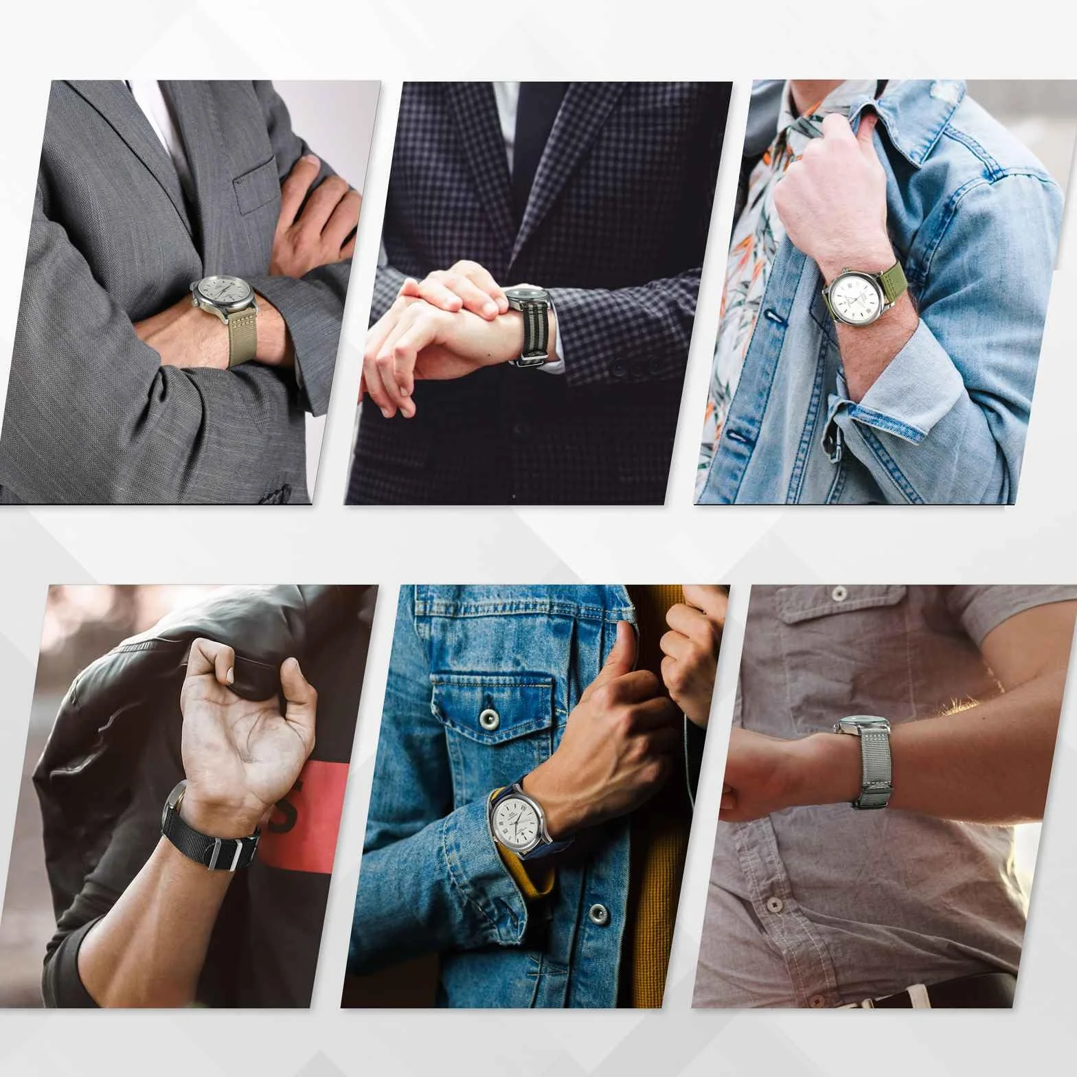 ANBEER Correa de reloj de nylon de dos piezas y cierre rápido con hebilla de metal, pulsera de reloj de nylon tejido de doble capa