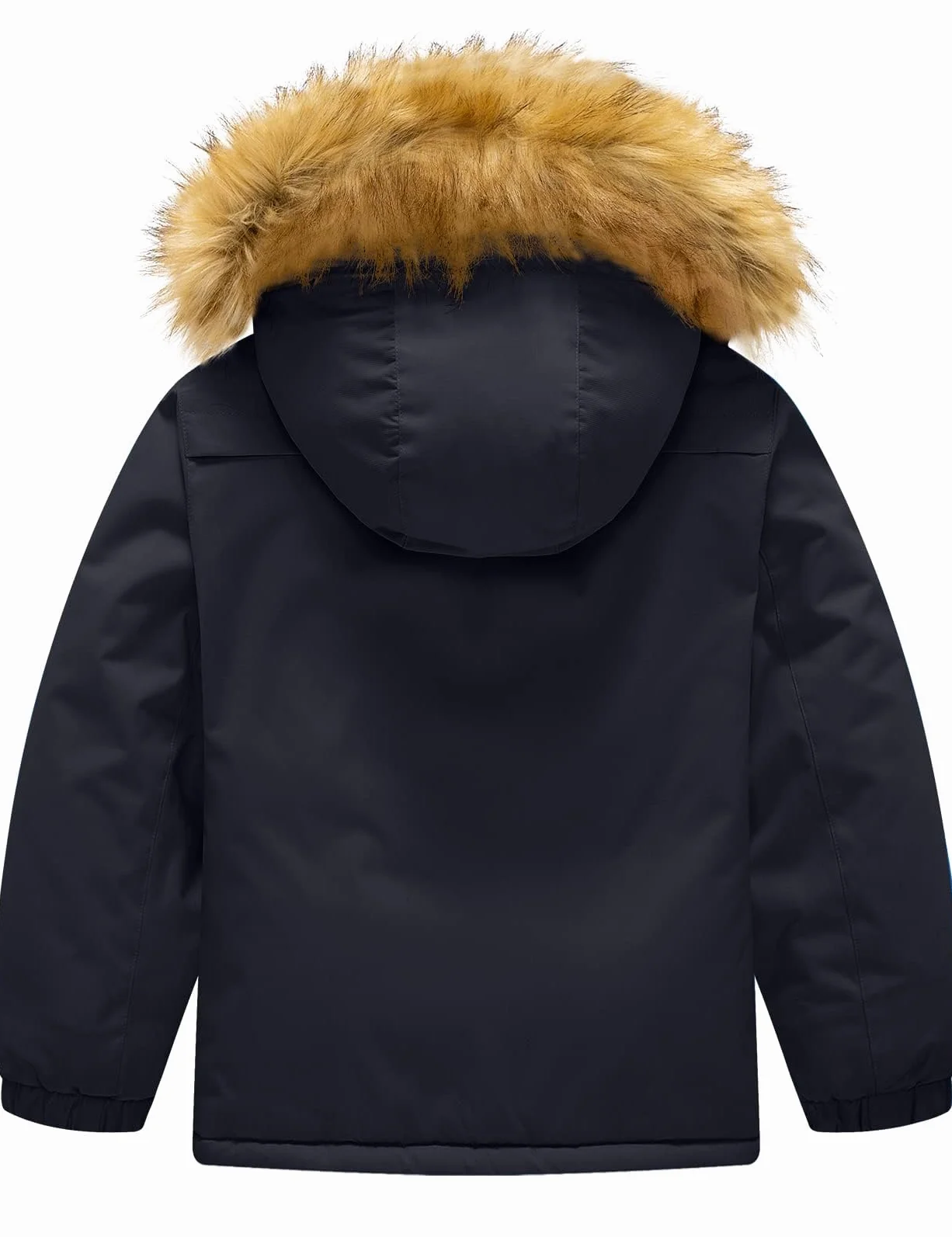 GEMYSE Chaqueta de Esquí para Niño con Capucha de Piel Desmontable Abrigo Impermeablede de Nieve Invierno Cazadora Antiviento