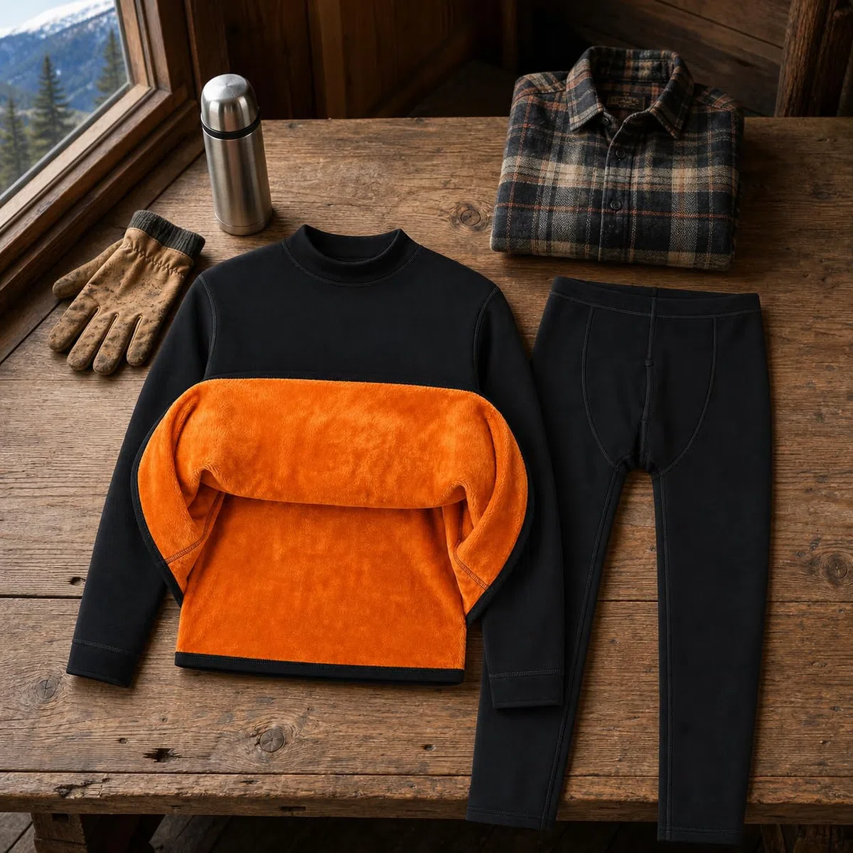 Vestuario Termico para Hombre con Interior y Diseno Cuello Redondo para Mantener el Corporal Acuado para Estar en Casa