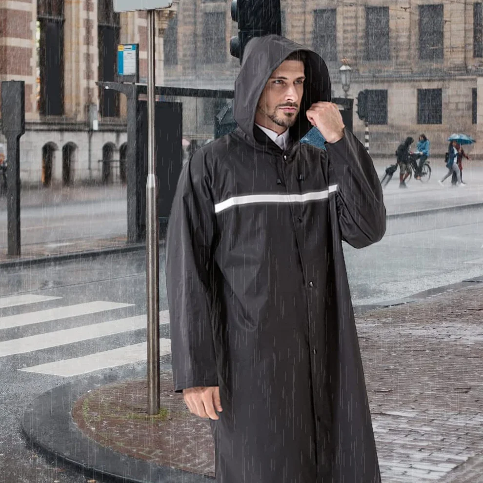 Pahajim Chubasquero Largo Adulto, Poncho Impermeable Reutilizable con Capucha Ajustable, Capa lluvia Trabajo Raincoat Plegable para Hombres y Mujeres