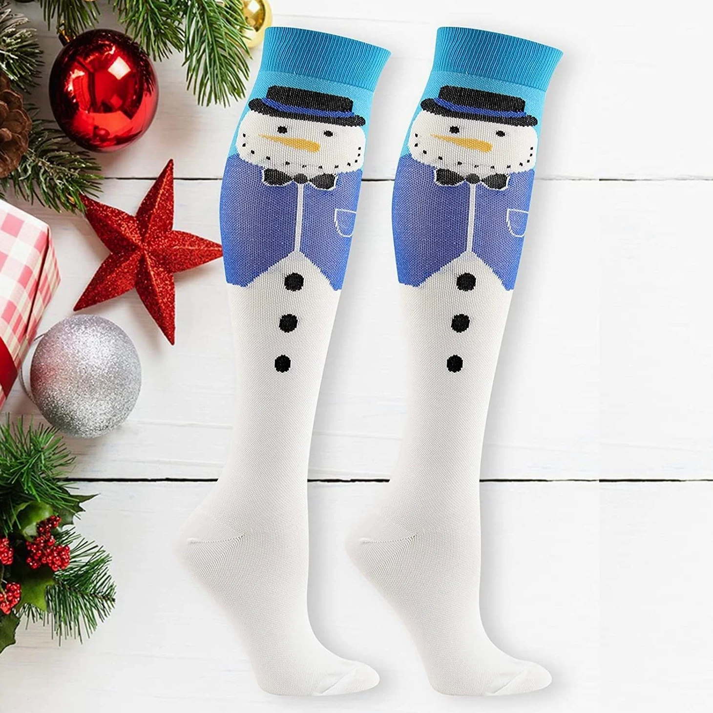 Calcetines Invierno Las Mujeres Tejen Los Calcetines Altos, Las Niñas Abrigan La Rodilla De Navidad Largas Sobre Las Damas Hasta El Muslo Calcetines Termicos