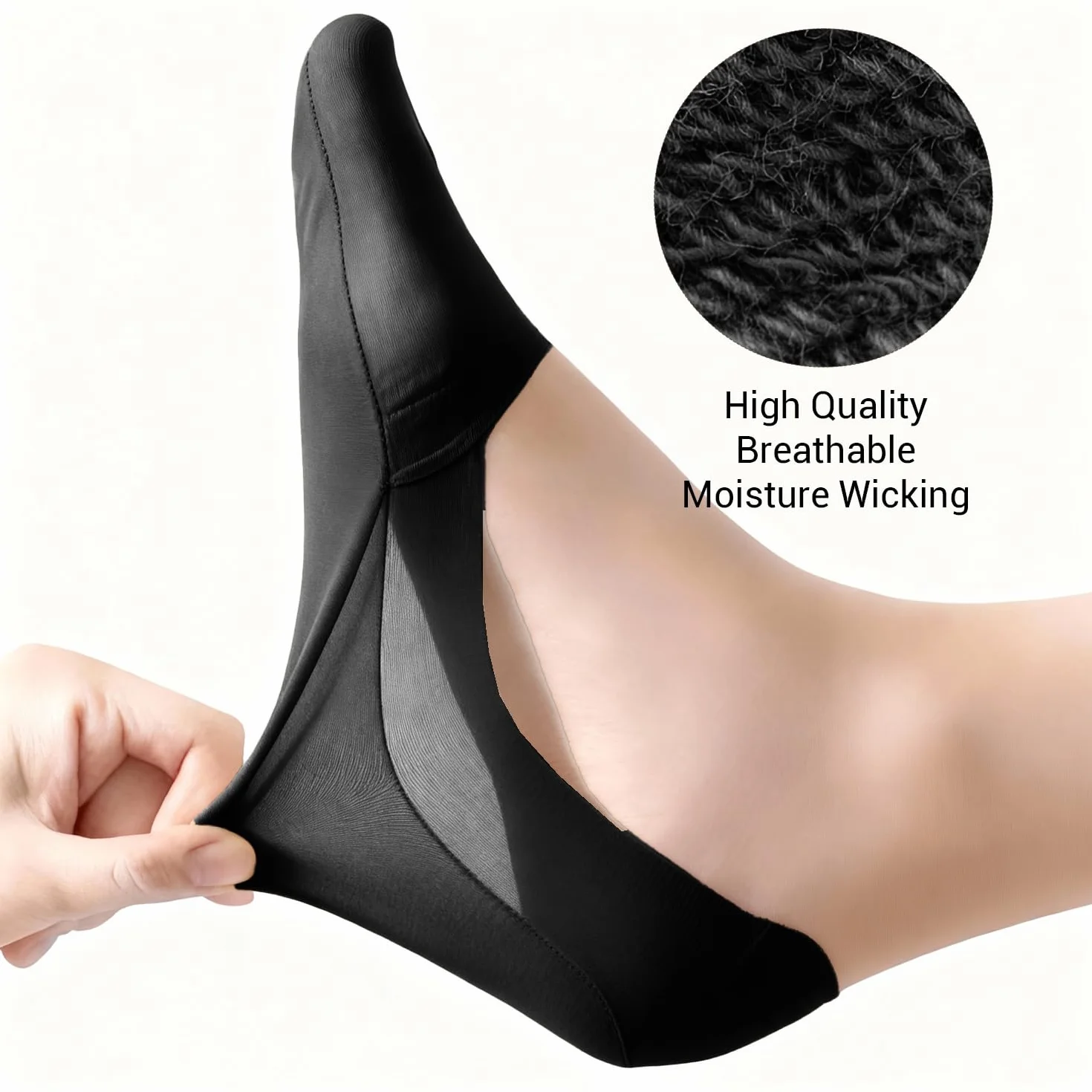6 Pares de Calcetines Invisibles para Hombre, Ligeros y de Corte Bajo, Antideslizantes para Mocasines, Zapatillas, Zapatos de Cuero, Nude y Negro