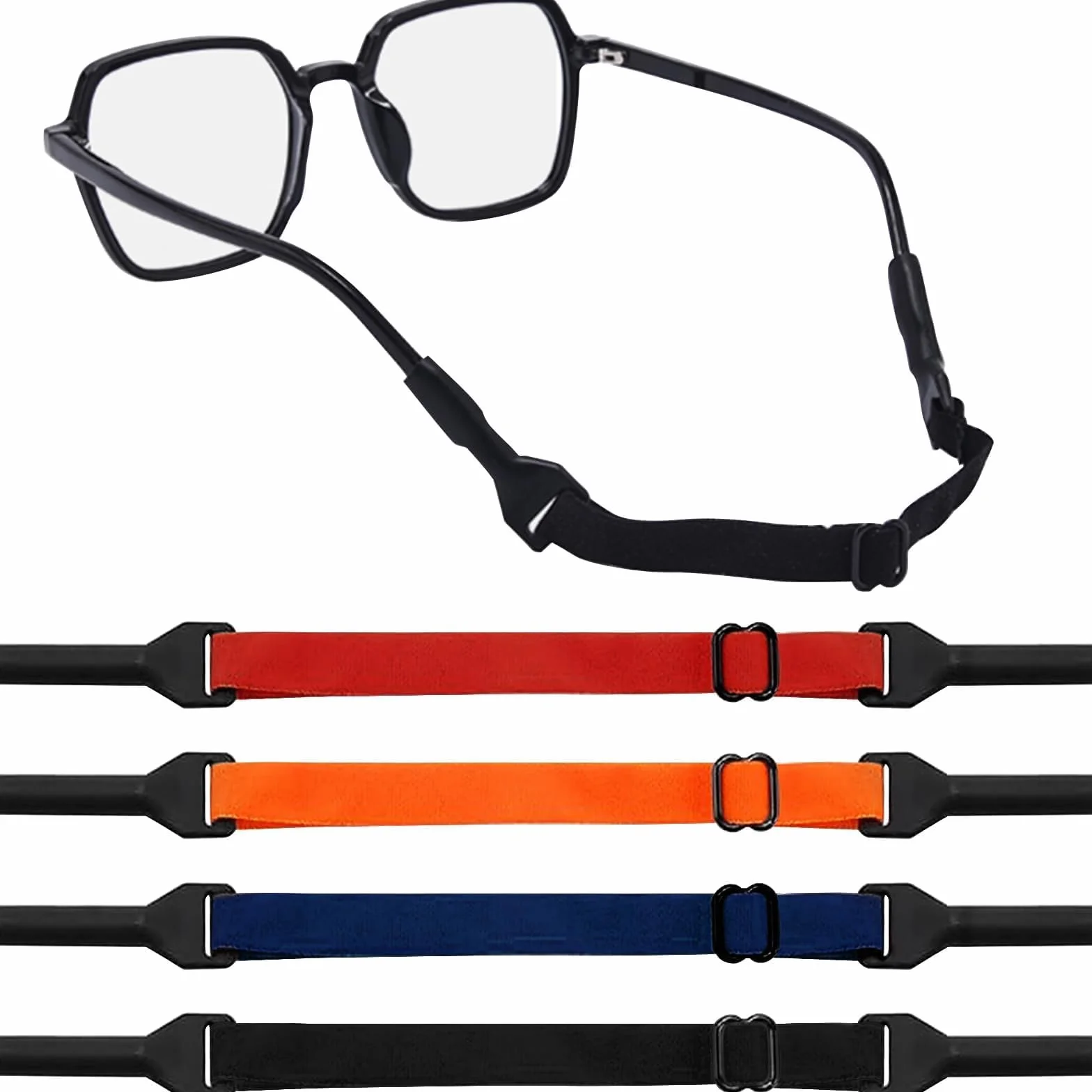 Qufiiry Cordón para Gafas Ajustable, Correa Elástica de Retención Universal, Deportivas y Gafas de Sol