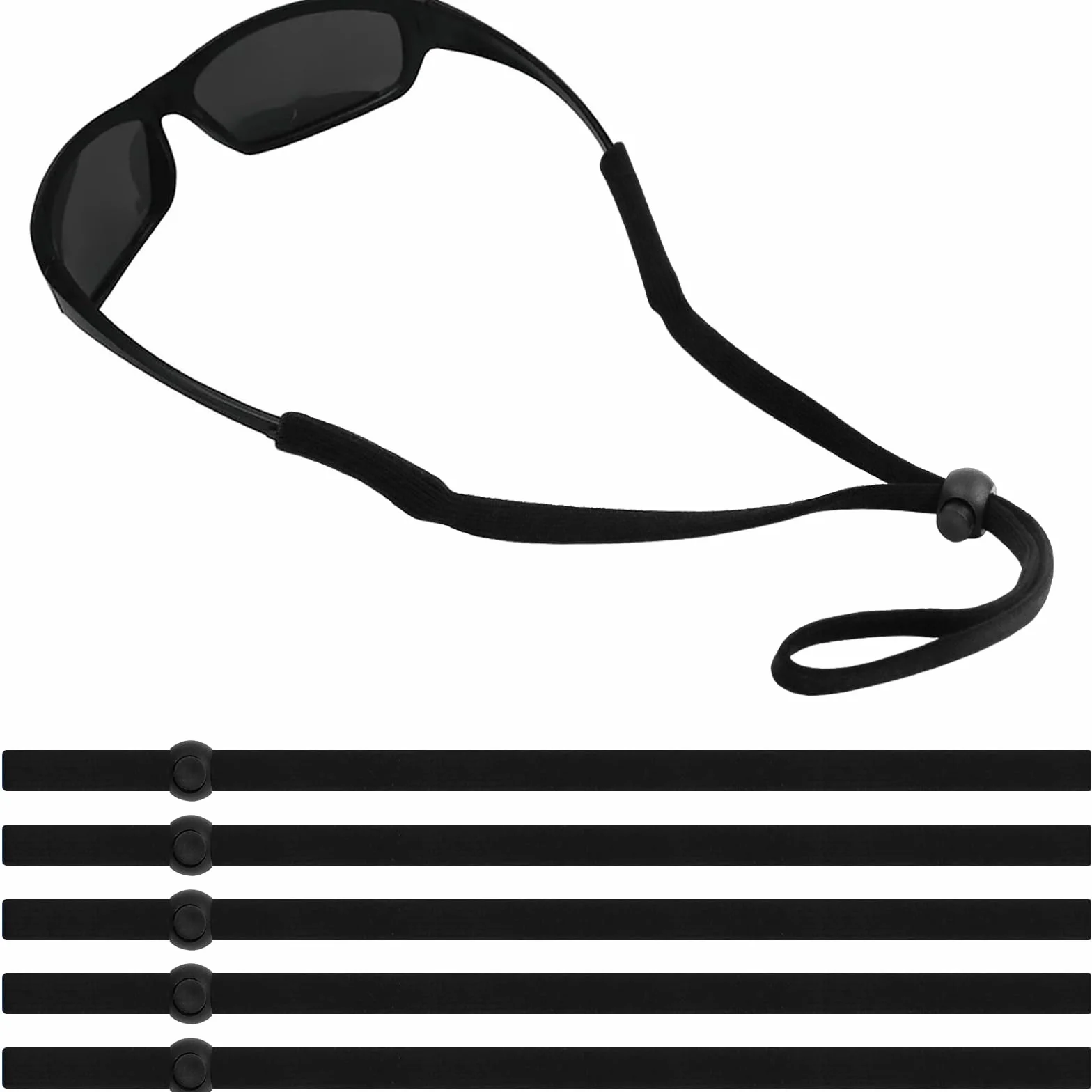 Qufiiry 5 Piezas Cordones para Gafas Ajustables Antideslizante para Gafas Deportivas y de Sol