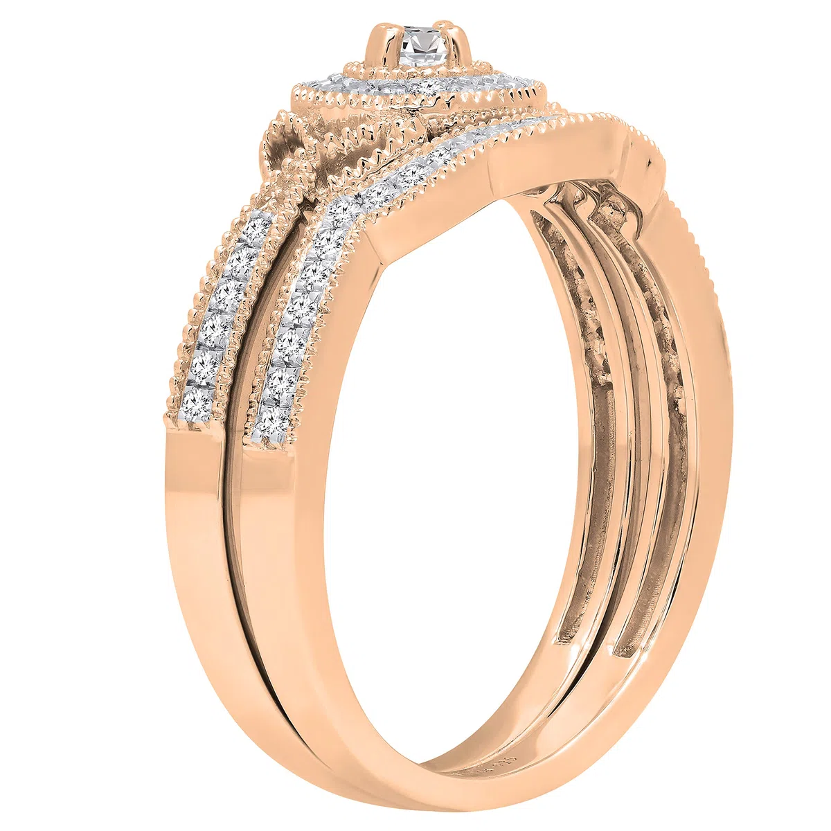 DazzlingRock Collection 18 quilates oro rosa redonda IJ diamante blanco