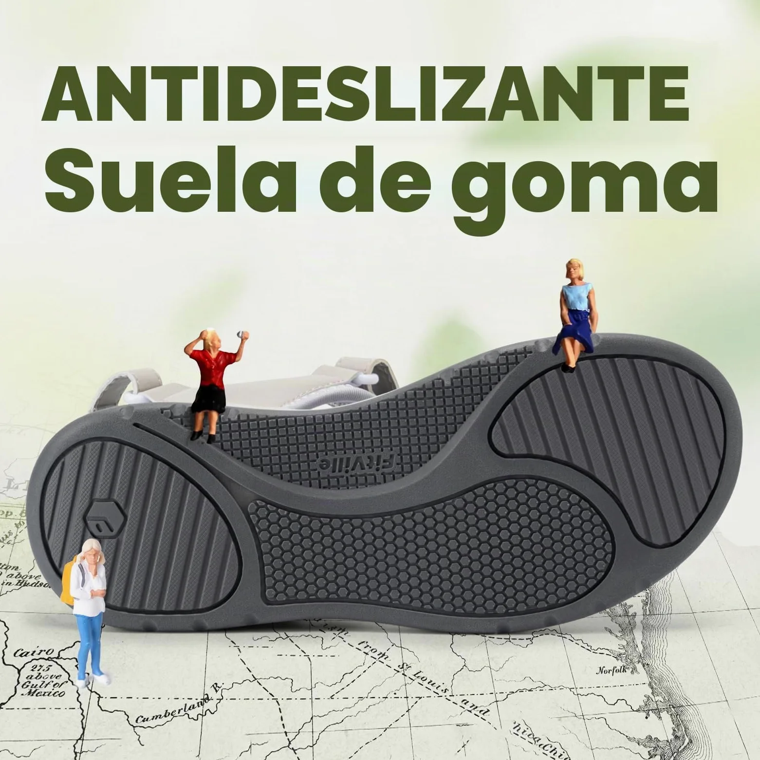 FitVille Sandalias Anchas para Mujer Sandalias para Caminar en Verano Cómodas y Ligeras, Aptas para Pies Gruesos