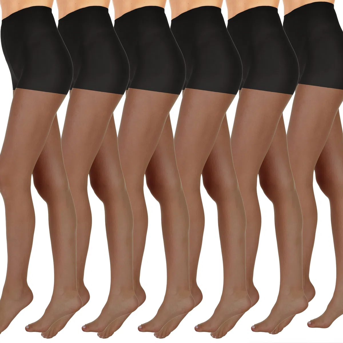 L'eggs Everyday Control Top Sheer Toe Pantyhose Pantimedias (Pack de 6) para Mujer