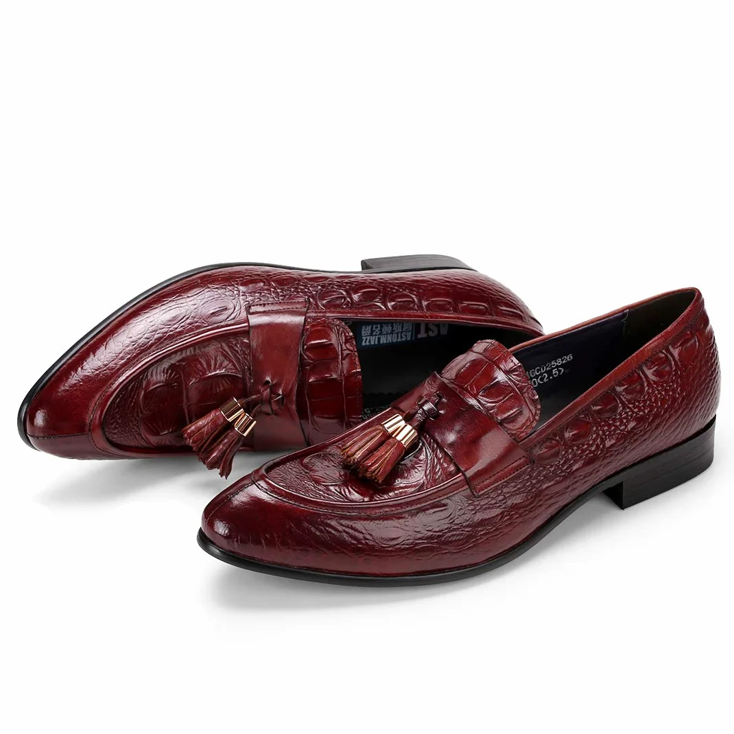 Mocasines Formales en Cuero para Hombre Loafers Casuales Negocios Zapatos de Vestir con Borlas
