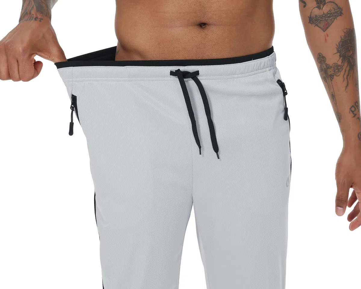 YuKaiChen Pantalones de chándal para hombre, pierna recta, dobladillo abierto, ajuste holgado, ligeros, de secado rápido