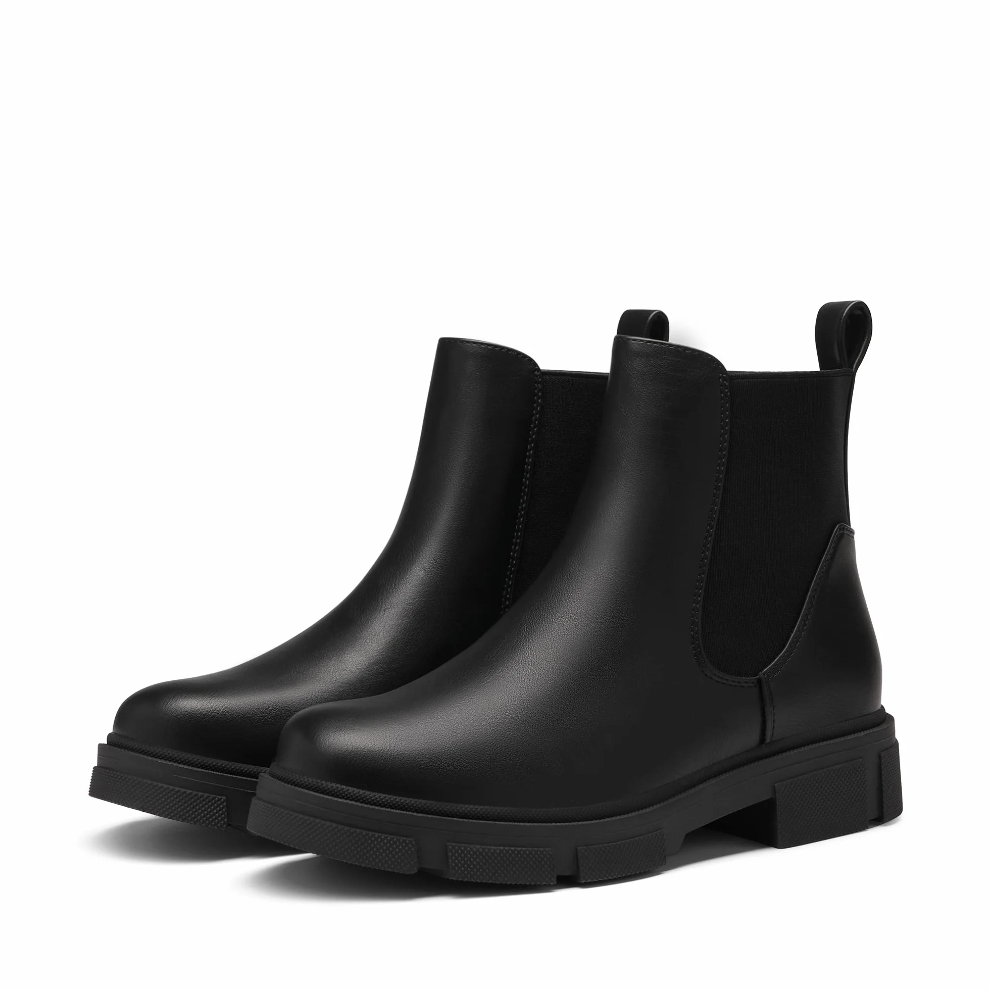 DREAM PAIRS Botas Tacón Grueso Mujer | Upper PU mate, suela TPR gruesa, agarre antideslizante, forro jersey transpirable.