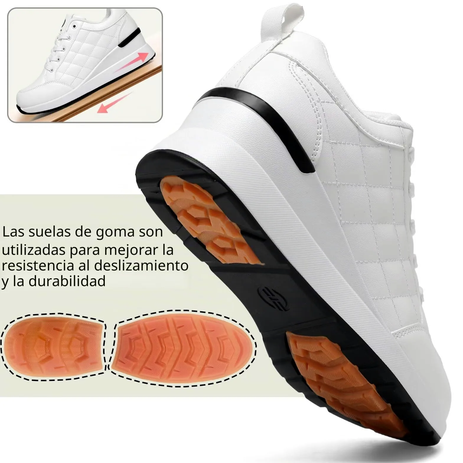 Zapatillas de Cuña para Mujer, Tacón de Cuña de 6 CM, Ligeras y Transpirable