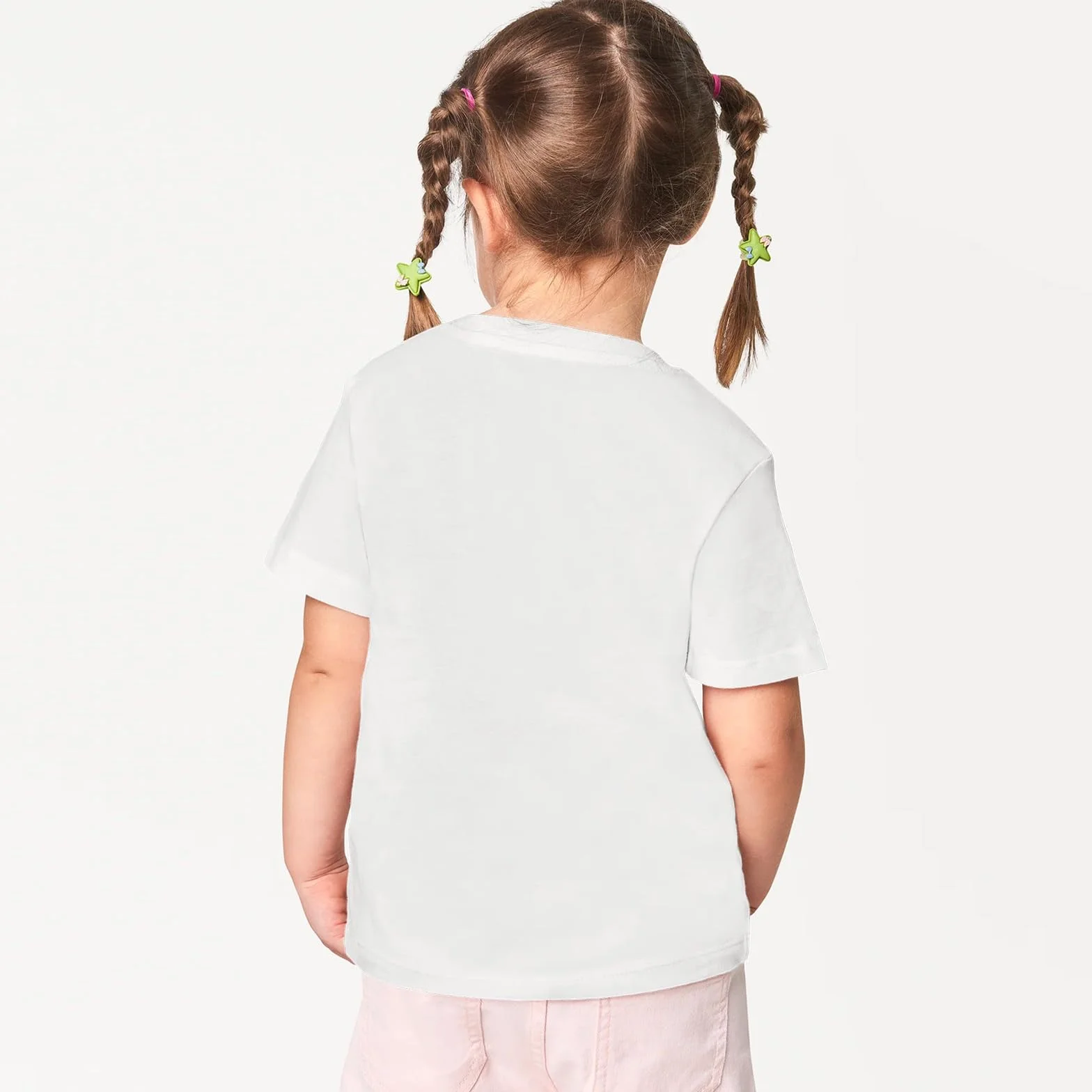 Camiseta de manga corta para niña, camiseta de verano para niña, cuello redondo, camiseta holgada, informal, cómoda