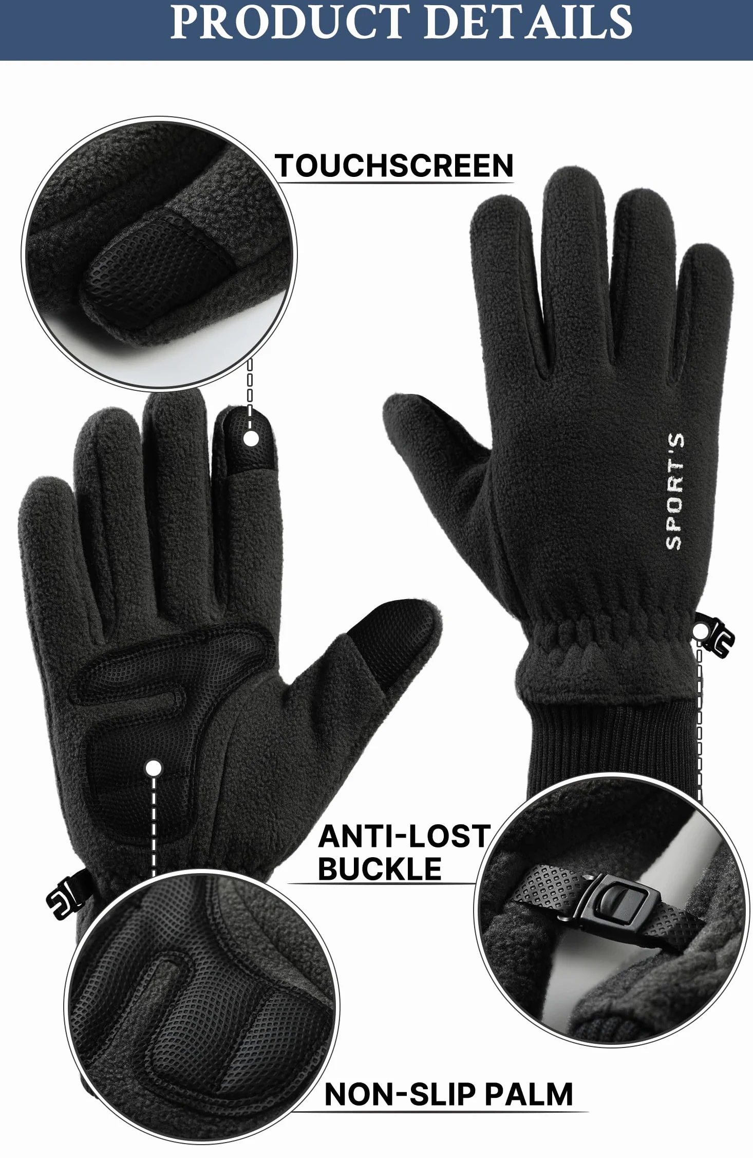 Guantes de invierno para mujeres y hombres - Guantes de invierno para mujeres en clima frío, pantalla táctil grande, sólidos, ligeros, impermeables y térmicos para correr, ciclismo,