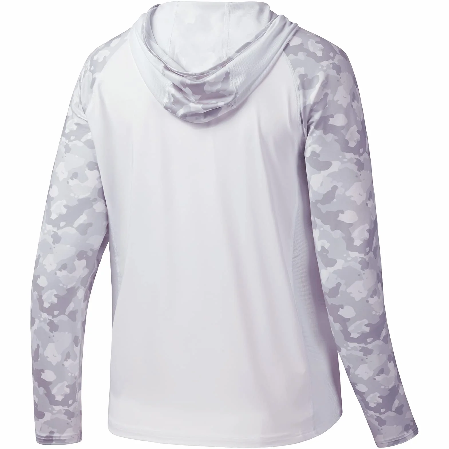Bassdash Camiseta de Pesca de Rendimiento UPF 50 para Hombre con Capucha de refrigeración de Camuflaje de Manga Larga