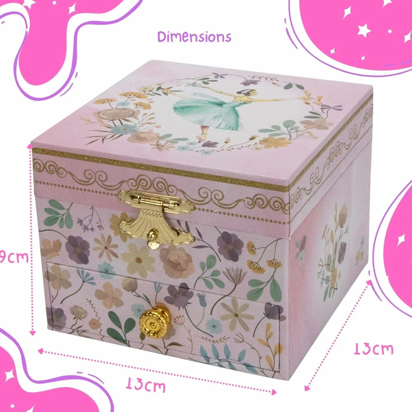 GICO Caja de Joyería Ballerina con Música y Espejo para Niñas