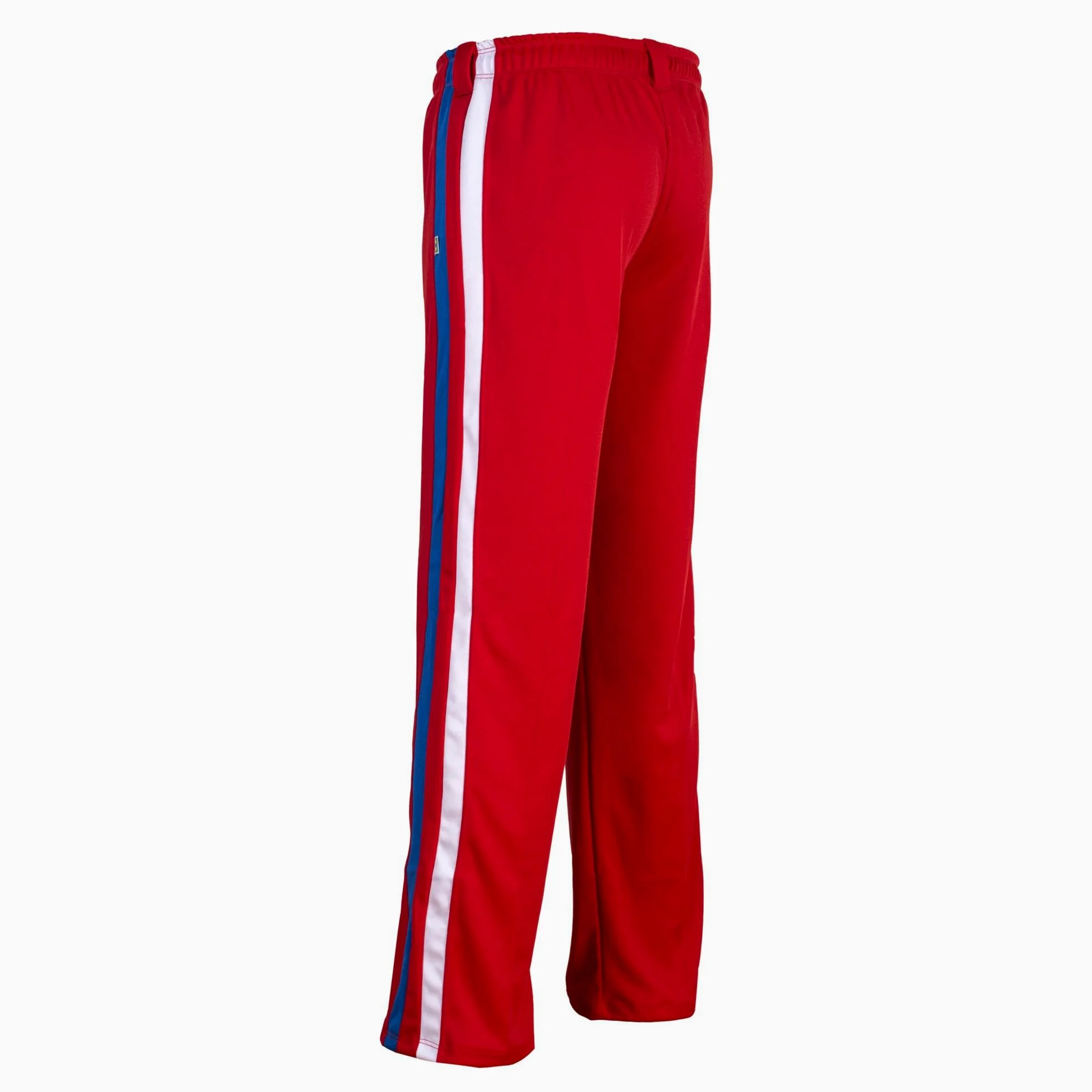 JL Sport Pantalones Auténticos Brasileños Capoeira Artes Marciales Hombres (Azul con Los Colores Nacionales En Brasil Verticales Bein Rayas)