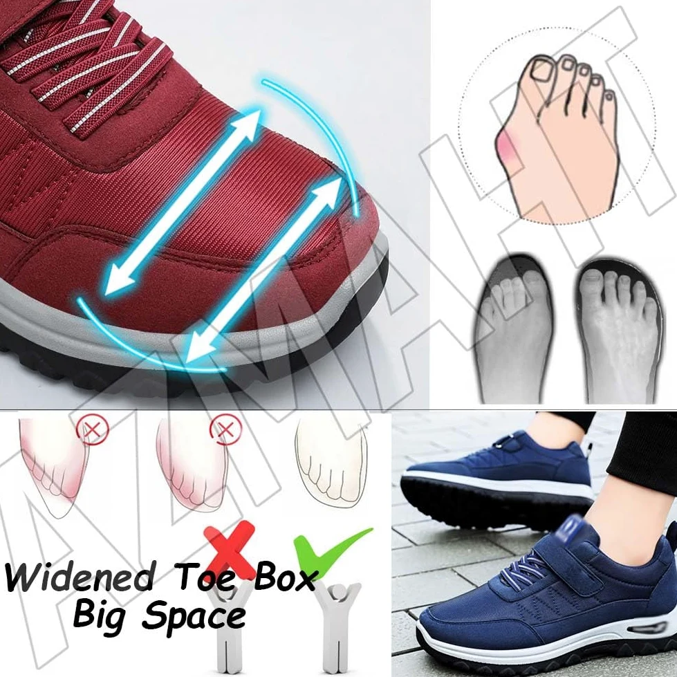 Fascitis Plantar Zapatillas casa Zapatos ortopedicos Mujer y Hombre Ancho Especial para Pies Delicados Blue,40/250mm