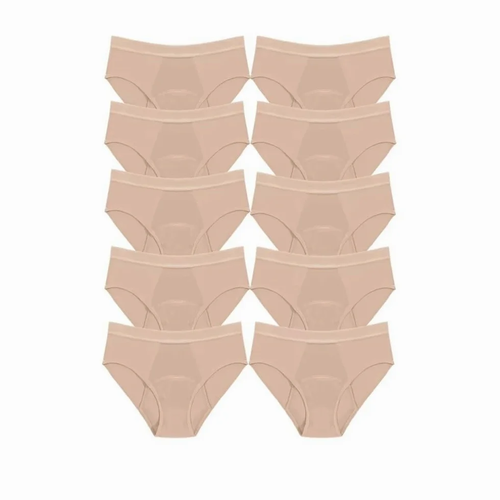 Paquete de 10 Bragas Menstruales de Algodón para El Período Bragas A Prueba de Fugas y Flujo Abundante Bragas Posparto para Adolescentes Bragas Cómodas Ropa Interior Suave para La Piel M