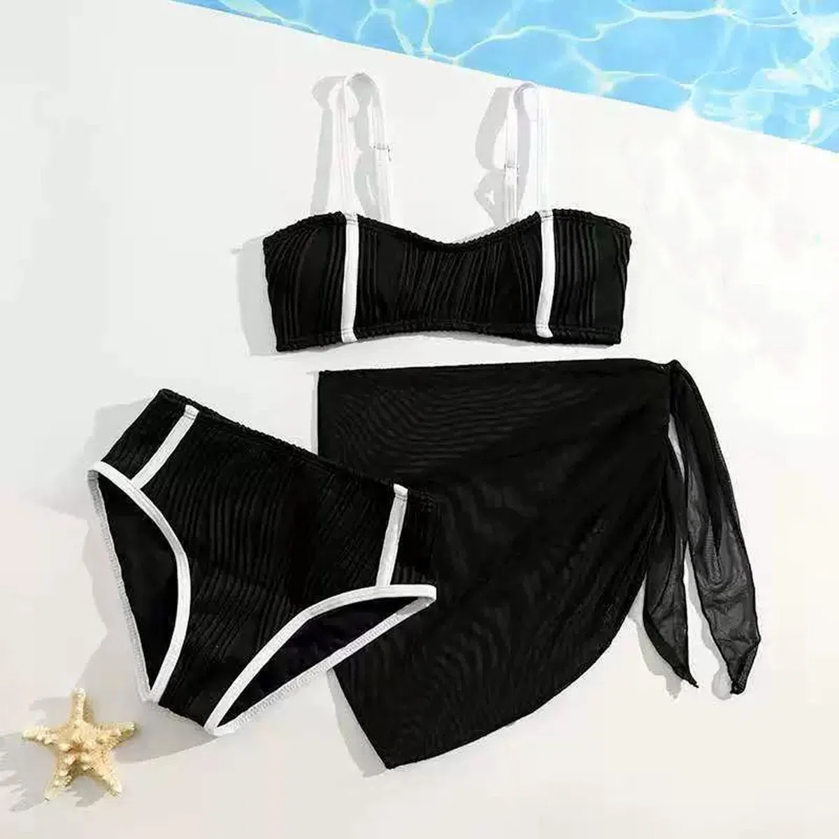 Generisch Bikini para adolescentes y niñas, traje de baño de dos piezas para niñas, tankini monocolor con protector de sarga y bañador a juego para playa y piscina en verano