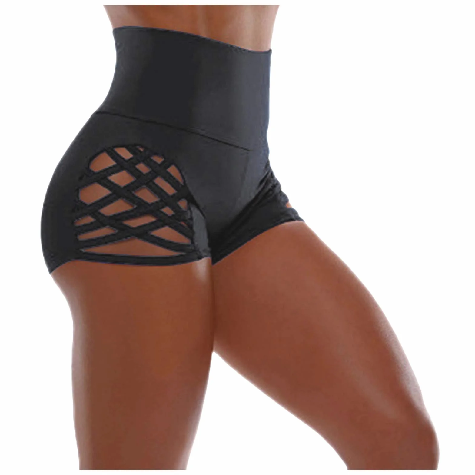 Short Deporte Mujer Yoga Running Ciclismo Butt Lift Transpirable Cortes Cruzados