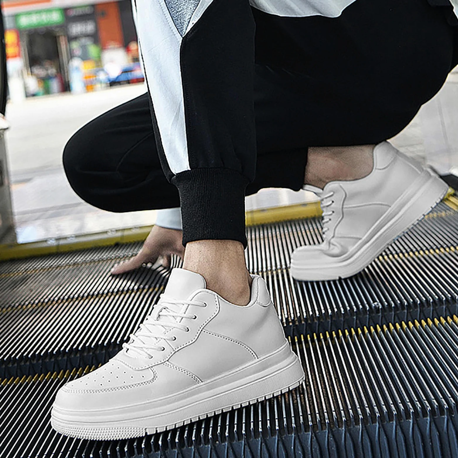 Generisch 2026 Zapatos con Elevadores Hombre 6/8/10cm Unisex Altura Ajustable Zapatos Casuales con Elevadores Antideslizantes Transpirables Zapatillas Elegantes Hombre Charol
