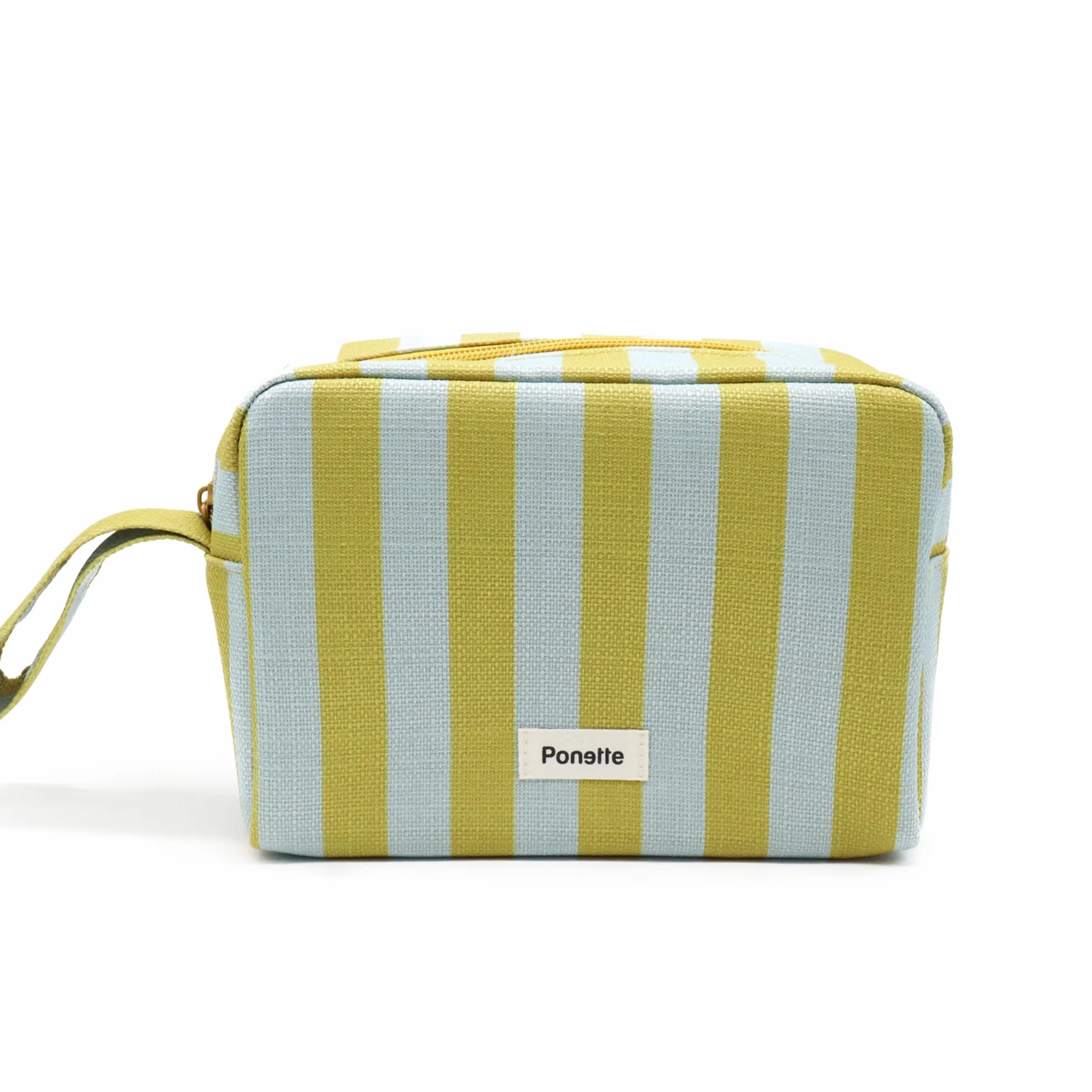 PONETTE - Neceser Menorca – con Cremallera Resistente y asa – Gran Capacidad, Plegable y Ligero – Diseño Actual a Rayas – Bolsa de Aseo Playa, Piscina, Viaje, Gimnasio y Uso Diario – Marca Española