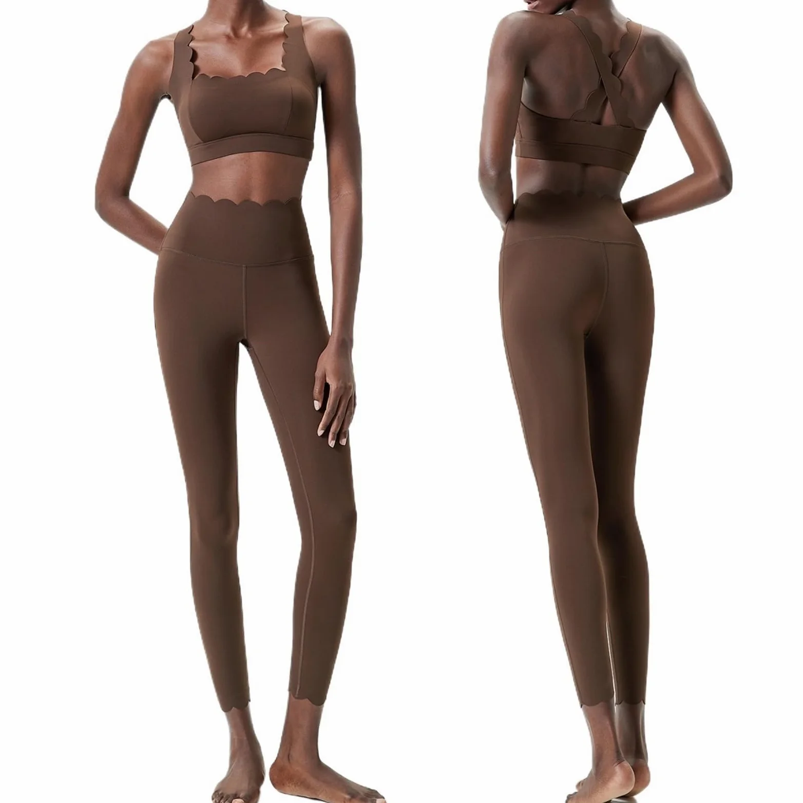 Conjunto de Yoga Traje de Gimnasio Dos Piezas, Conjunto Yoga y Fitness, Ropa Deportiva for Correr, Ajustada, súper elástica, Transpirable para el Deporte