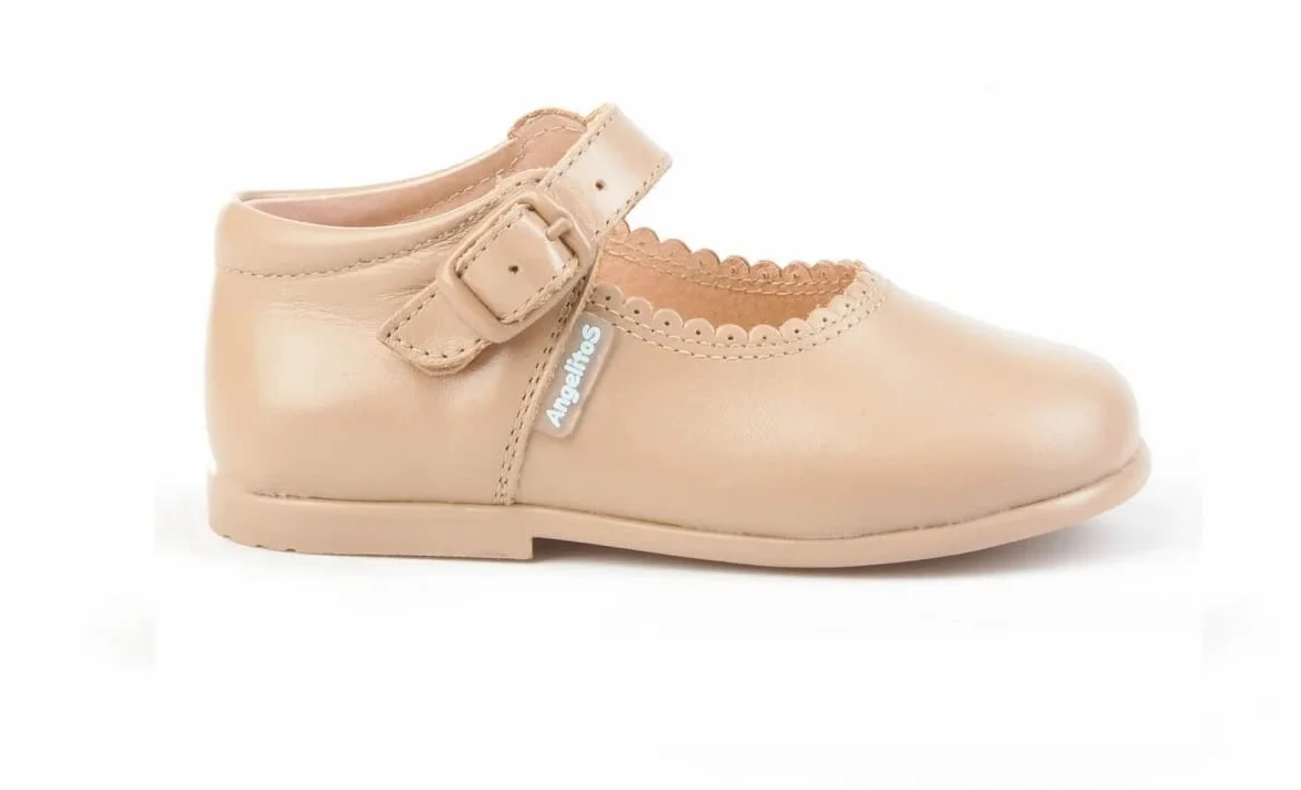 Angelitos Merceditas de Cuero para Niña. Marca Modelo 500. Todo Piel. Calzado Infantil Hecho en España