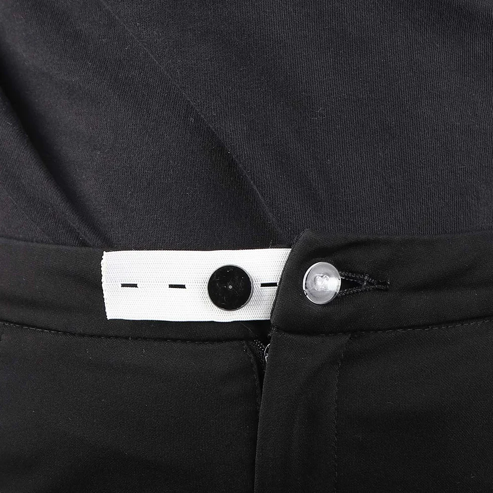 GOTOTOP 6 piezas cinturón extensión hebilla pantalones de maternidad ajustables extender banda elástica cinturón de embarazo blanco y negro cinturón ventral (blanco)