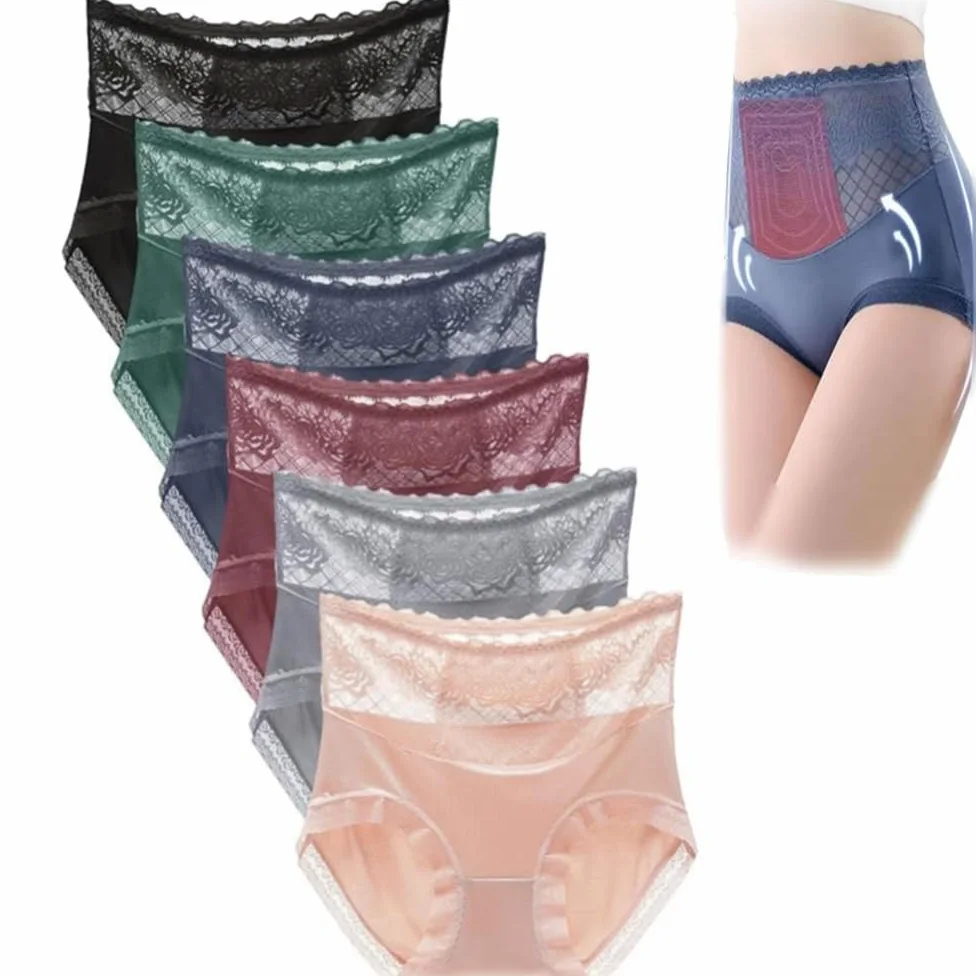 Braguitas Aluxeline,Lacyfit - Braguitas de Cintura Alta y realce de Caderas con Comodidad Sedosa,Ropa Interior Lacyfit para el Control del Abdomen (6 Piezas,5XL)