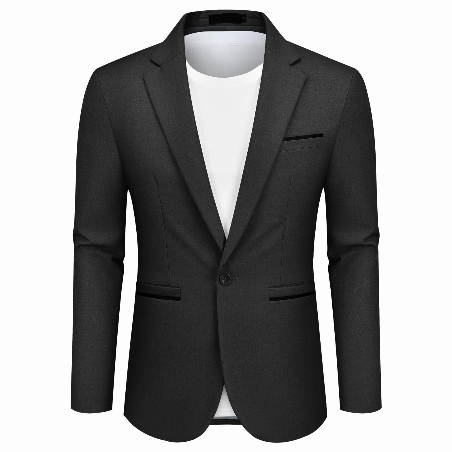 Blazer dla Mężczyzn Slim Fit 1 Guzik Elegancki Garniturowy