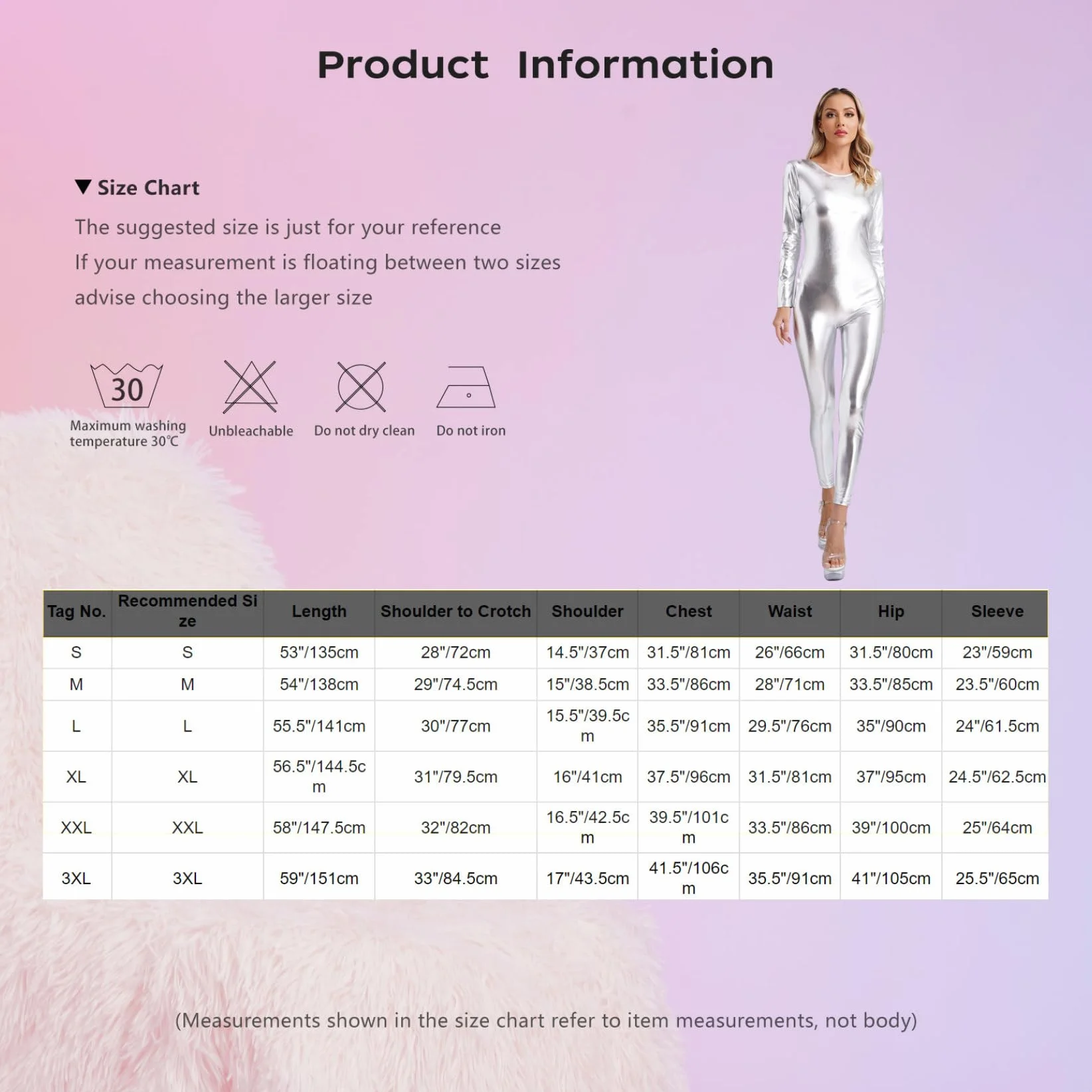 Mono de Gimnasia Rítmica para Mujer Brillante Metálico Largo Cuello Redondo Jumpsuit Traje Cuerpo Entero