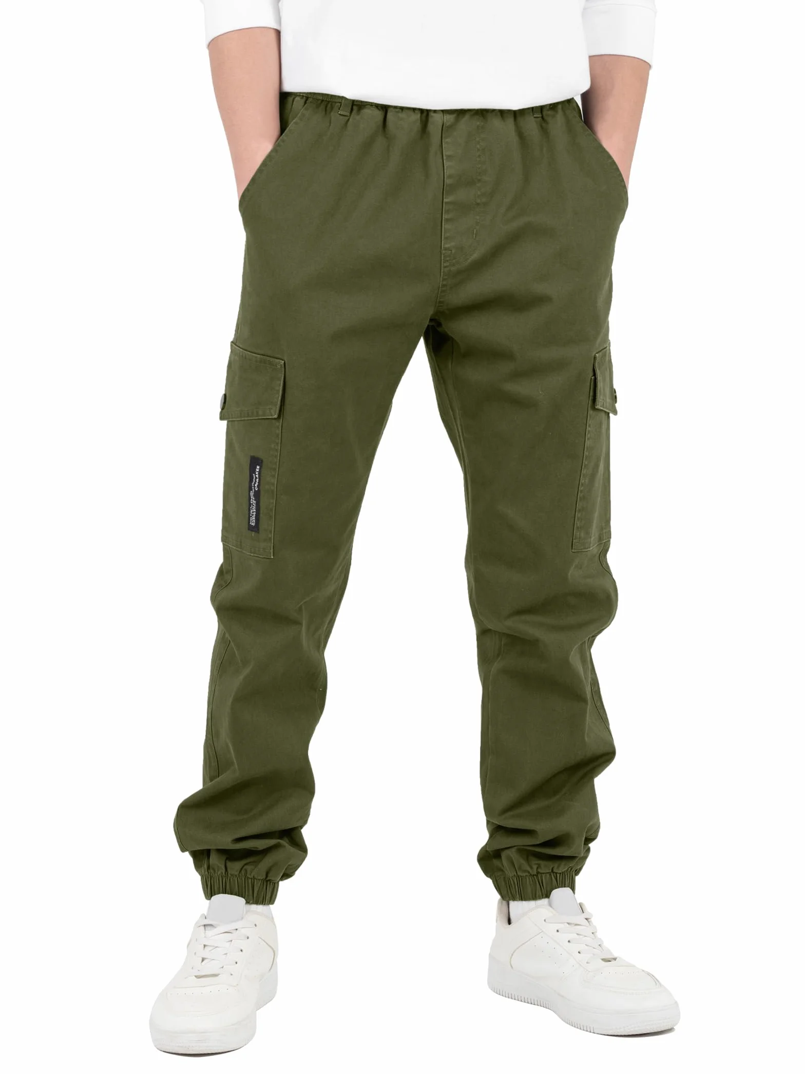 CAMLAKEE Pantalones para Niños, Pantalones Cargo Joggers con Cintura Elastica
