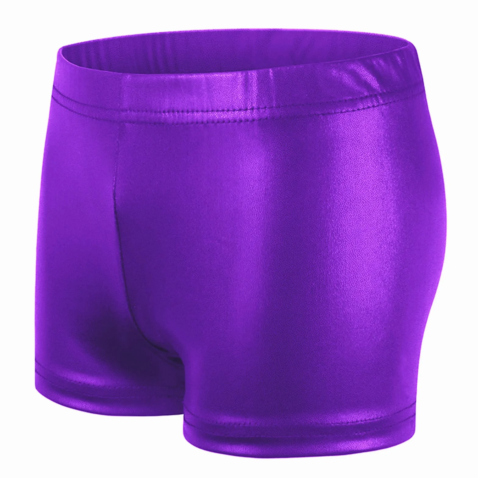 Pantalones Cortos de Ballet Cintura Elástica Metálico Brillante para Niños Niña Deportes Yoga Gimnasia