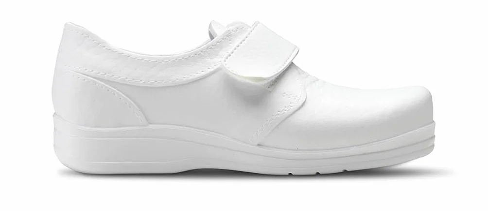 FELIZ CAMINAR - Zapato Sanitario Flotantes con Cierre Ajustable Blanco, 37