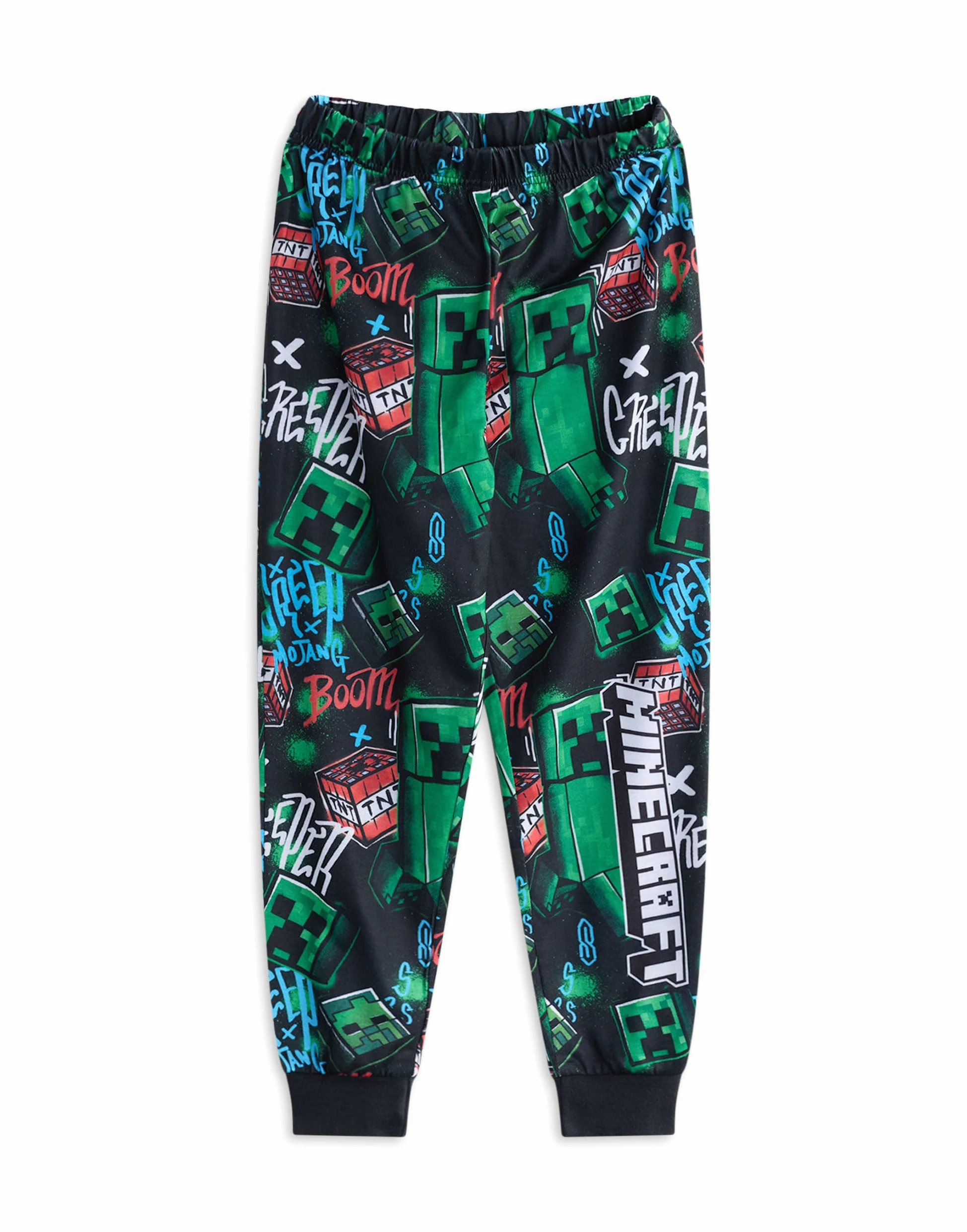 Minecraft Conjunto de Pijama para niños, Paquete de 2 | Pack múltiple de Pijamas para niño con Estampado Integral de Grafiti Multicolor | Tops y Partes Inferiores TNT y Creeper