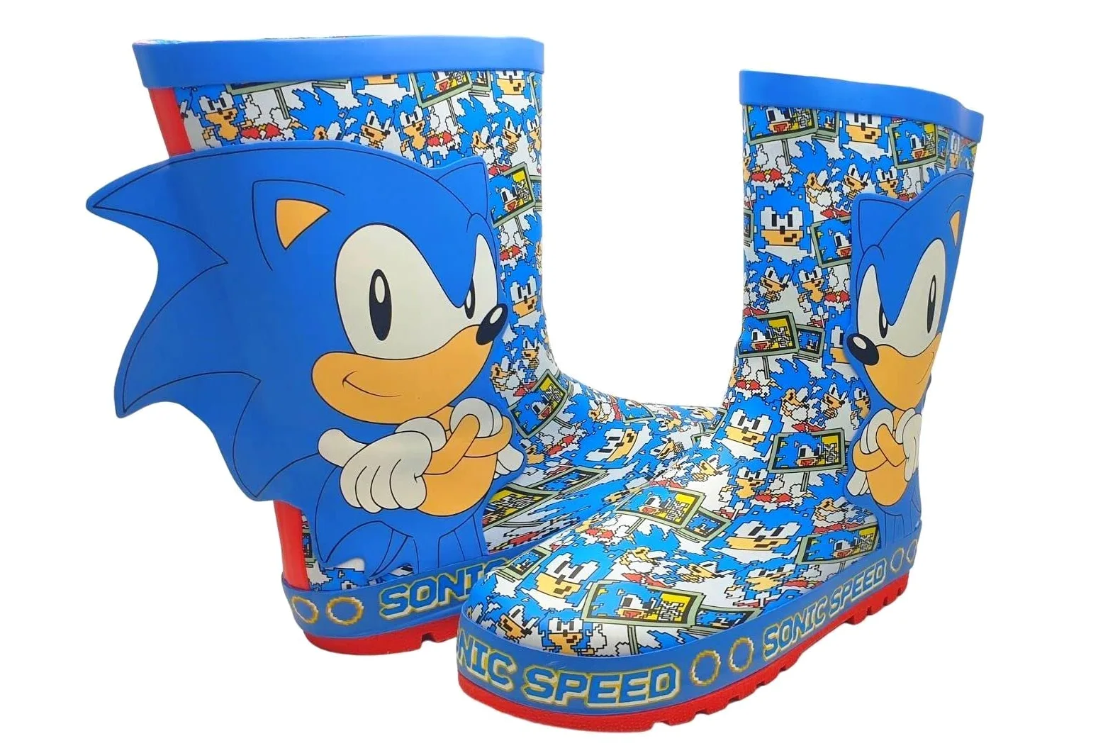 Sonic The Hedgehog Botas de lluvia de goma azul para niños