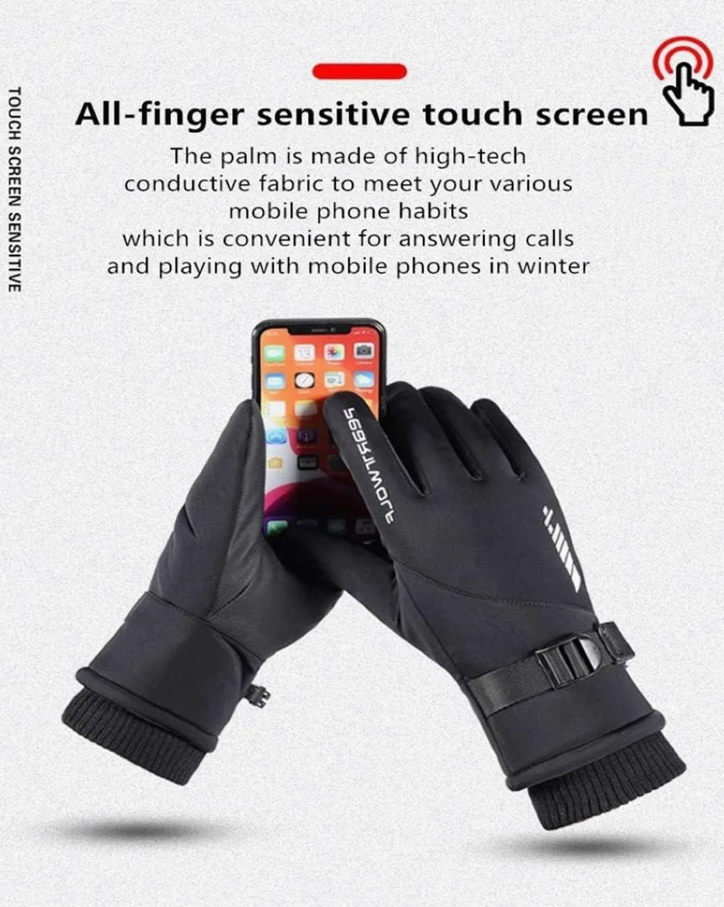 Guantes de Ciclismo Guante Guantes para Deportes Al Aire Libre Pantalla Táctil Polar Cálido Impermeable Motocicleta Guantes Deportivos