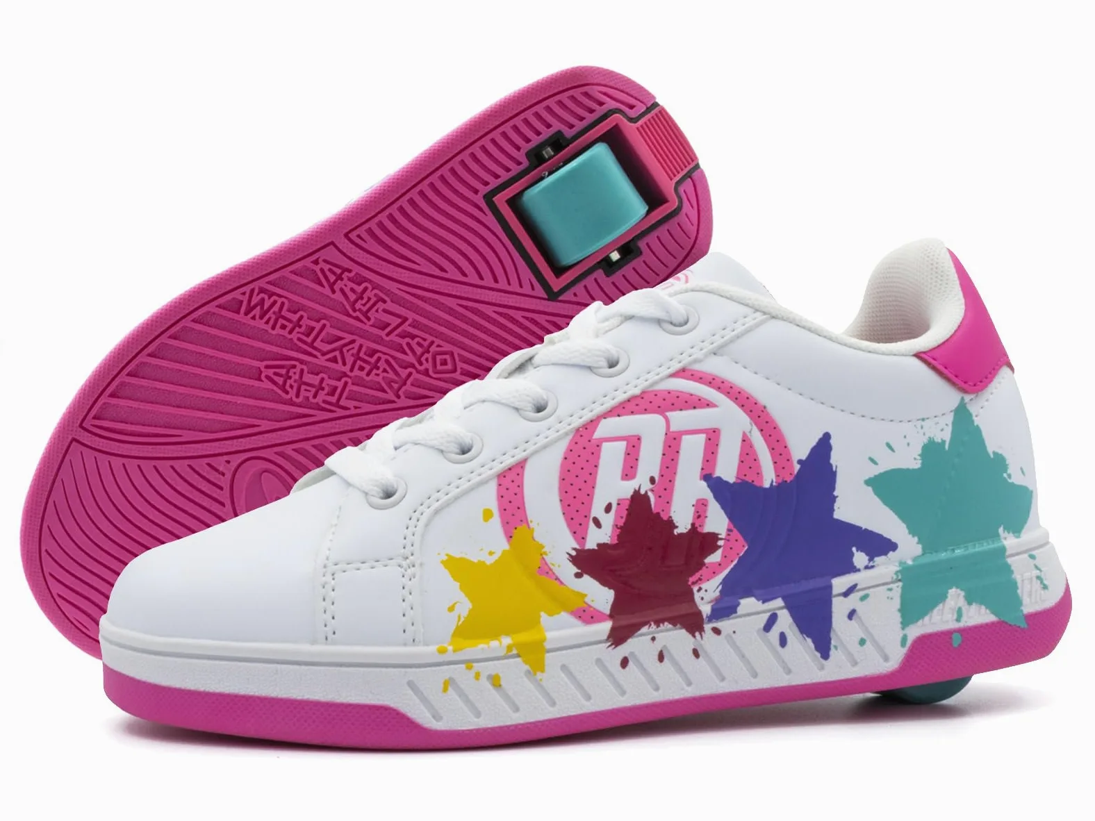 Breezy Rollers 2180373 Zapatos con Ruedas para Niñas, Zapatillas con una Rueda, Zapatillas Niñas 2 En 1 con Rueda Retráctil