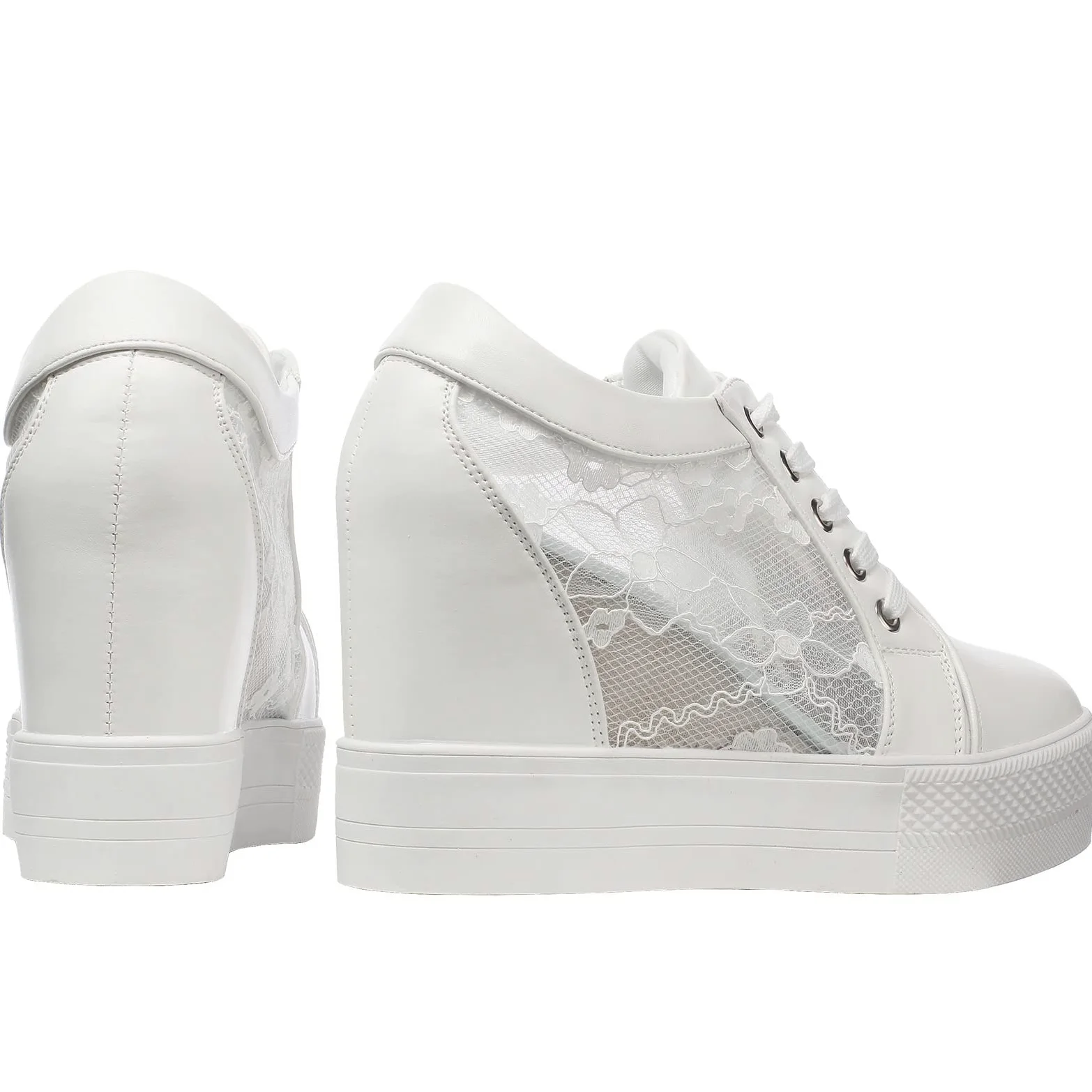 Mujer Oculto Cuñas Plataforma Elegante Deportivos Zapatillas Zapatos Casuales Cordones