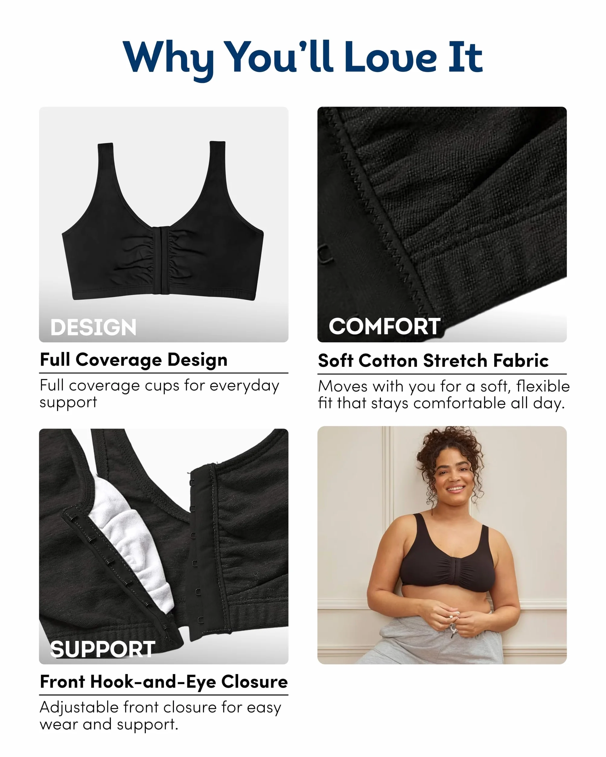 Fruit of the Loom Front Close Builtup Sports Bra Sujetador Deportivo Mujer (Pack de 1)