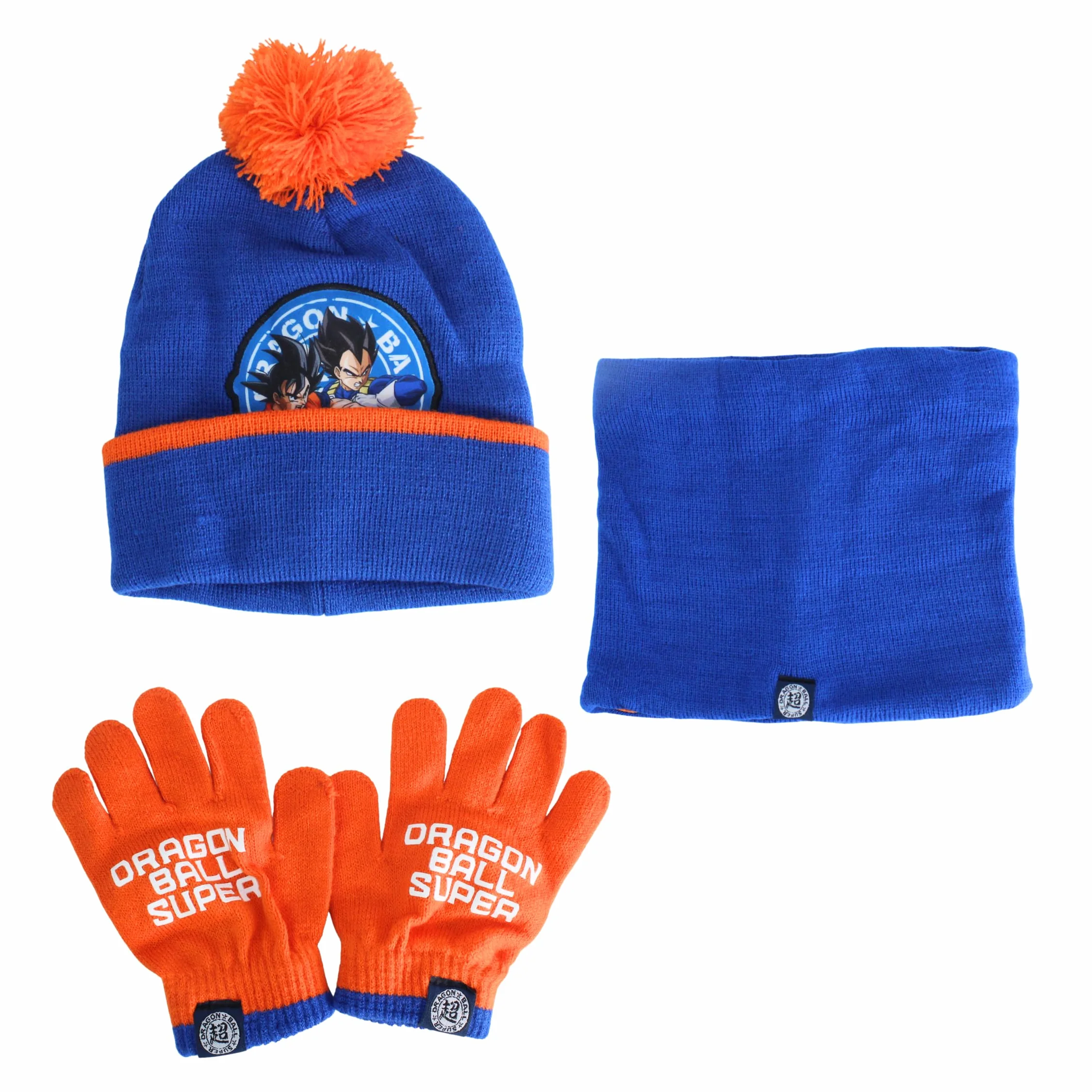 Dragon Ball Z Gorro Bufanda y Guantes para Niño, Conjunto de Invierno Infantil Diseño Goku, Regalo para Niños