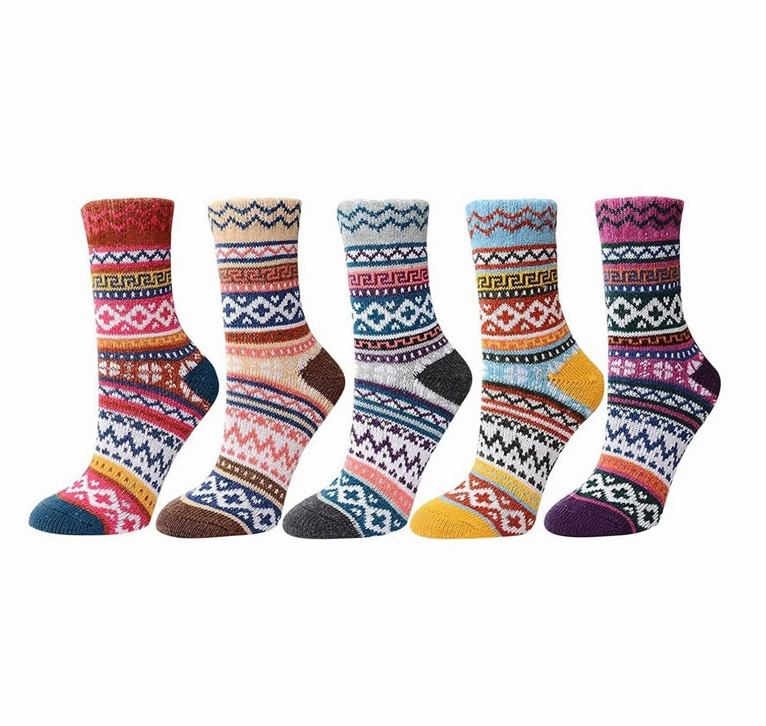 Calcetines Invierno 5 Pares De Calcetines De Invierno Para Mujer, Calcetines Cálidos De Regalo, Calcetines Cálidos Para Mujer, Calcetines Casuales Vintage Para Equipo Calcetines Termicos