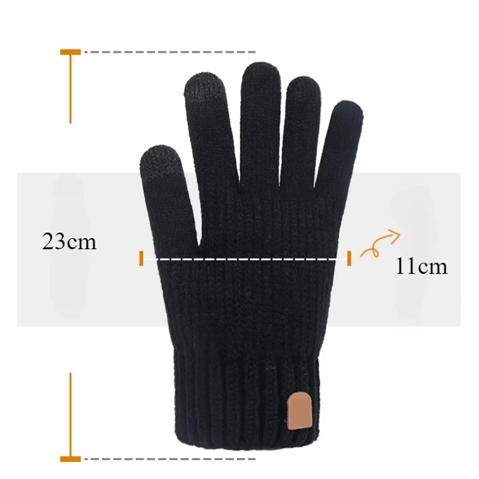 Guantes cálidos con Dedos completos for Hombre, Guantes de Invierno for Hombre y Mujer, Guantes de Punto Gruesos for Ciclismo y conducción(Dark Gray)