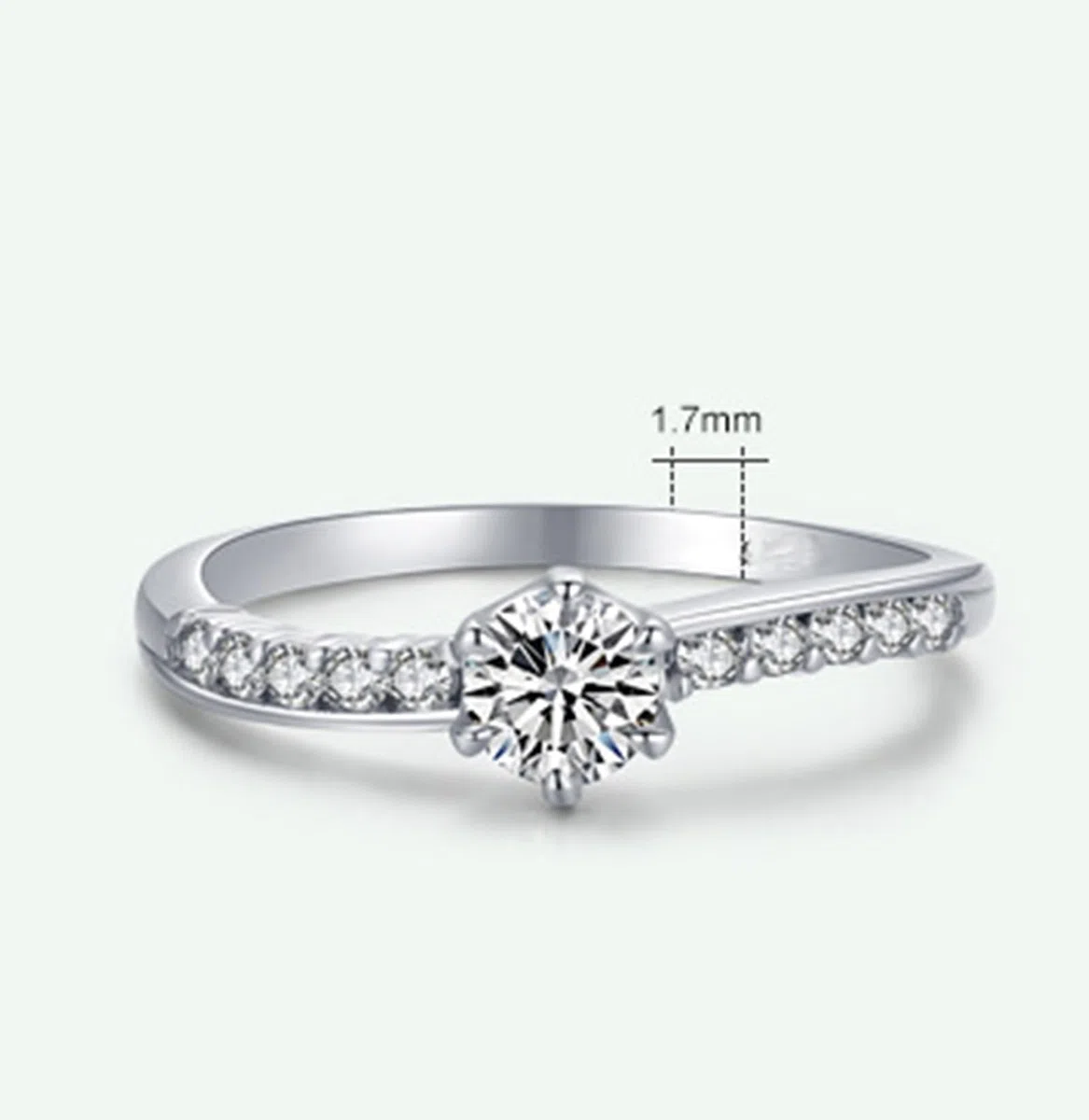 Anillos de boda de oro blanco, diamante cultivado en laboratorio, 0,5 ct, anillo de compromiso de oro auténtico, elegante anillo de boda para mujer