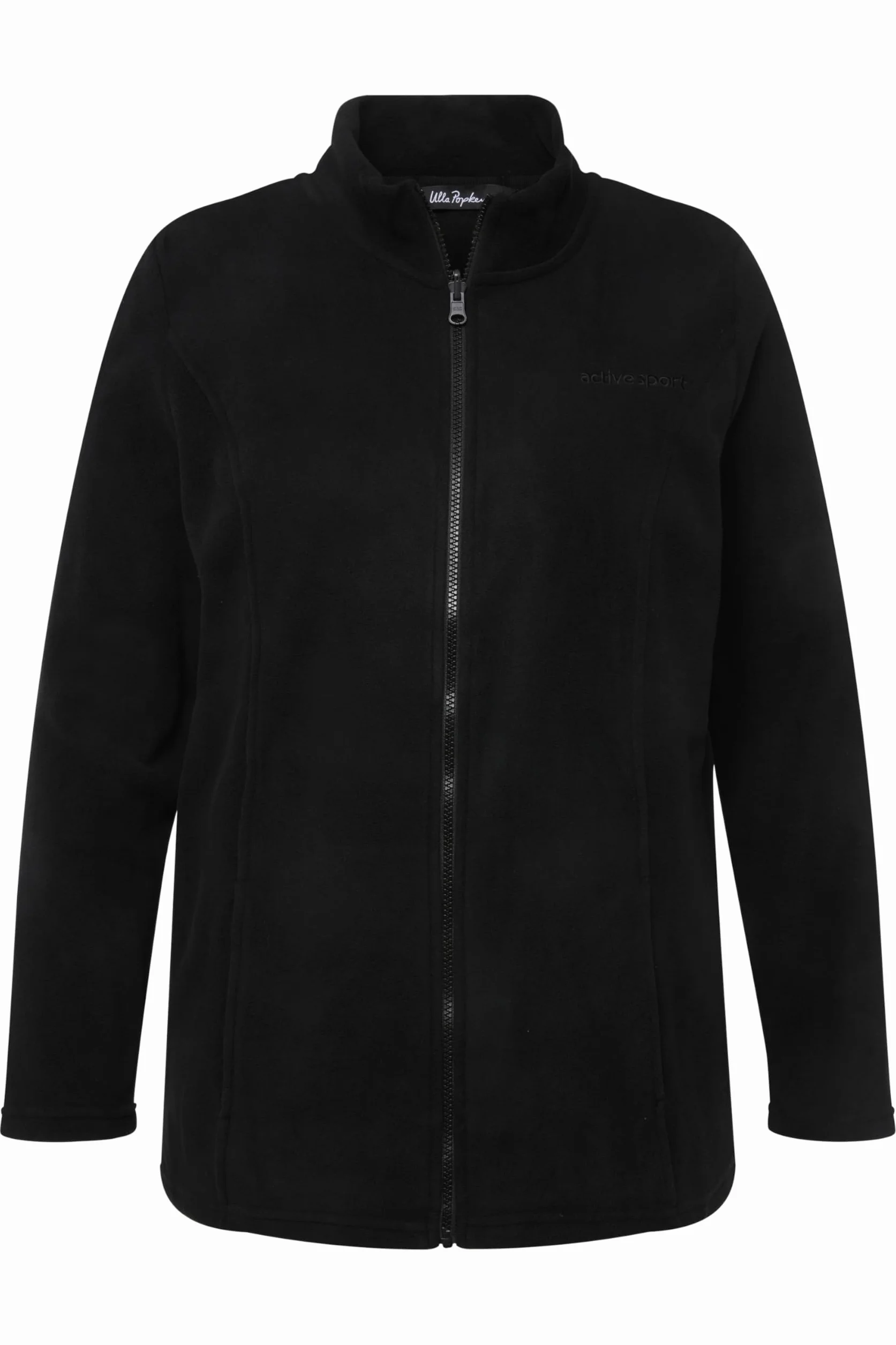 Ulla Popken Mujer Sudadera con Cremallera Negro 50+