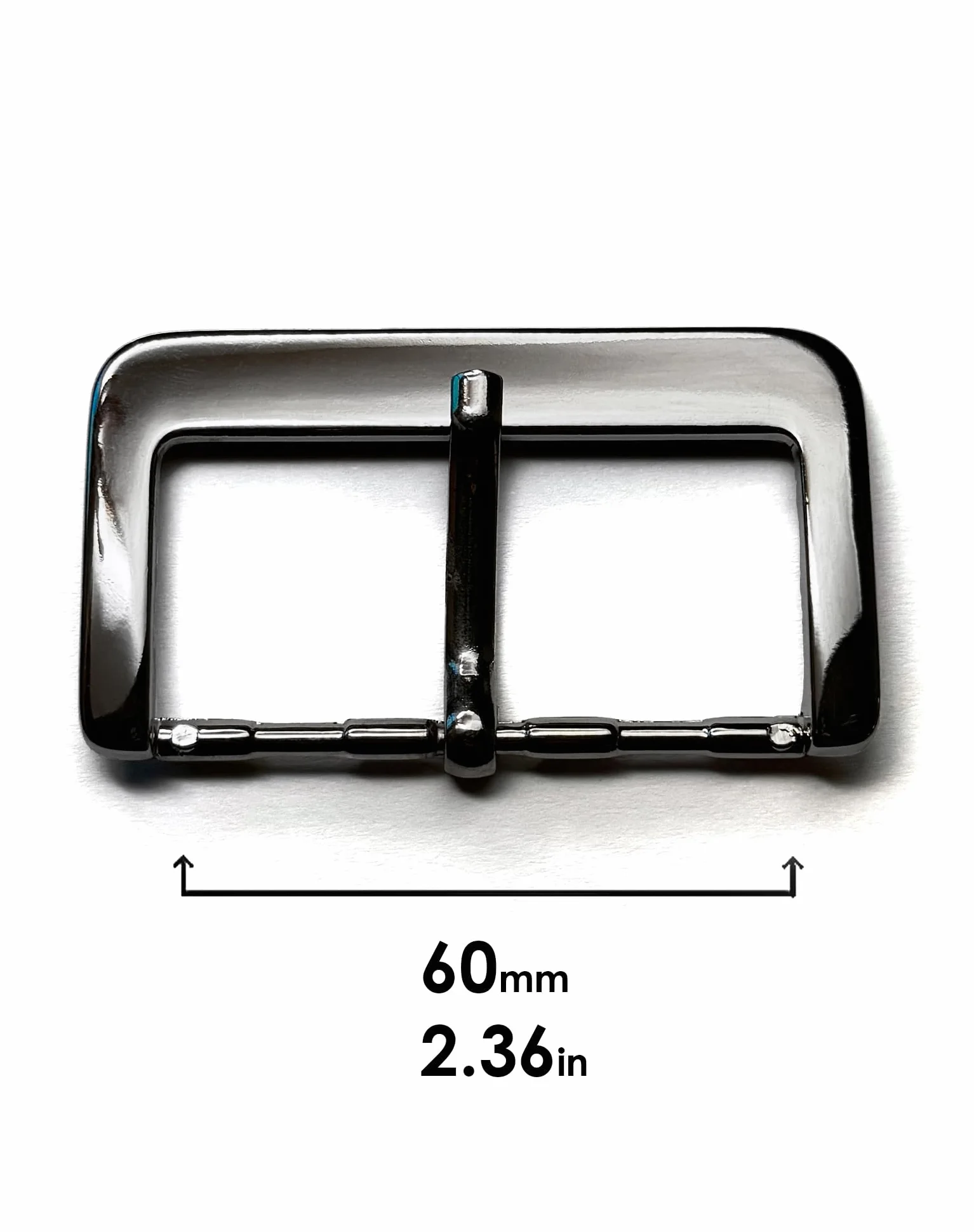 almela - Hebilla cinturón con acabado en plata brillo de 60mm de ancho - 6cm | Buckle belt